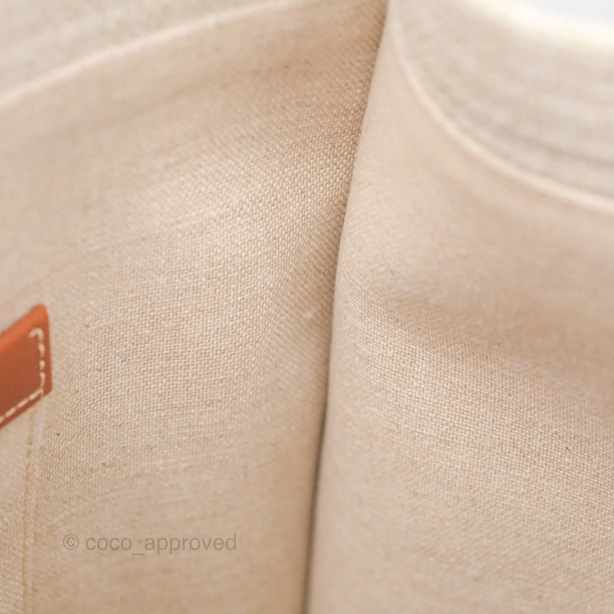 Celine Large Cabas Thais In Striped Textile Tobacco/Tan