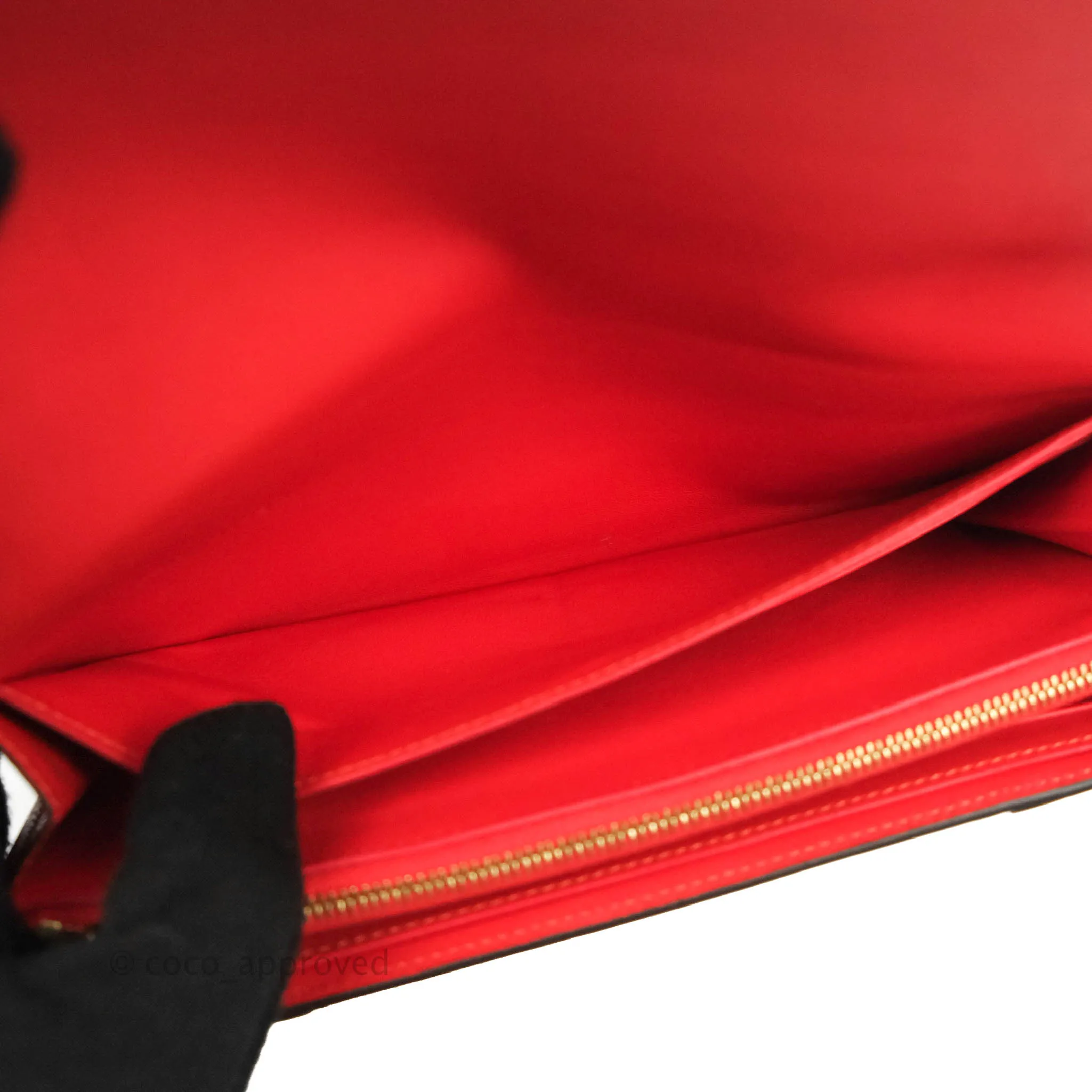 Celine Large Multifunction Flap Wallet Red Grained Leather