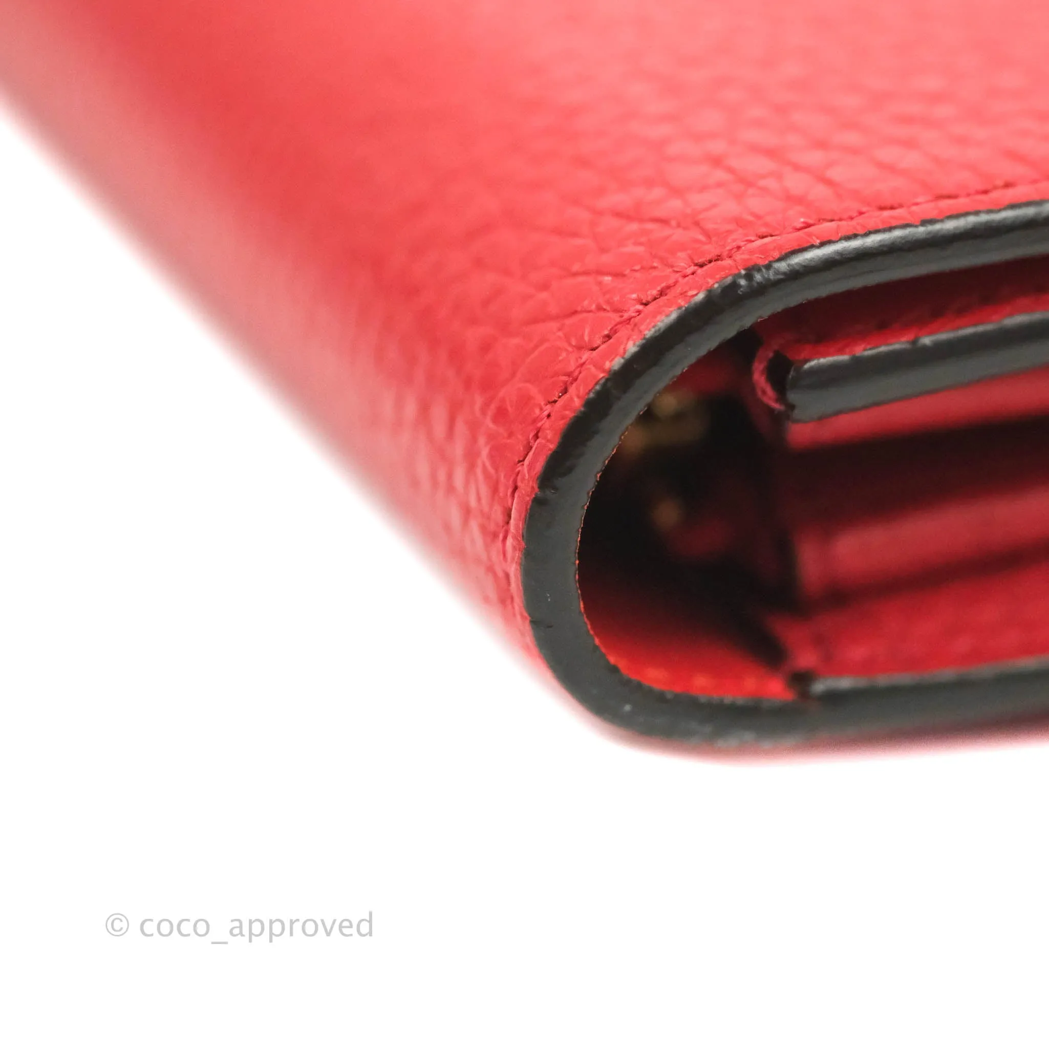 Celine Large Multifunction Flap Wallet Red Grained Leather