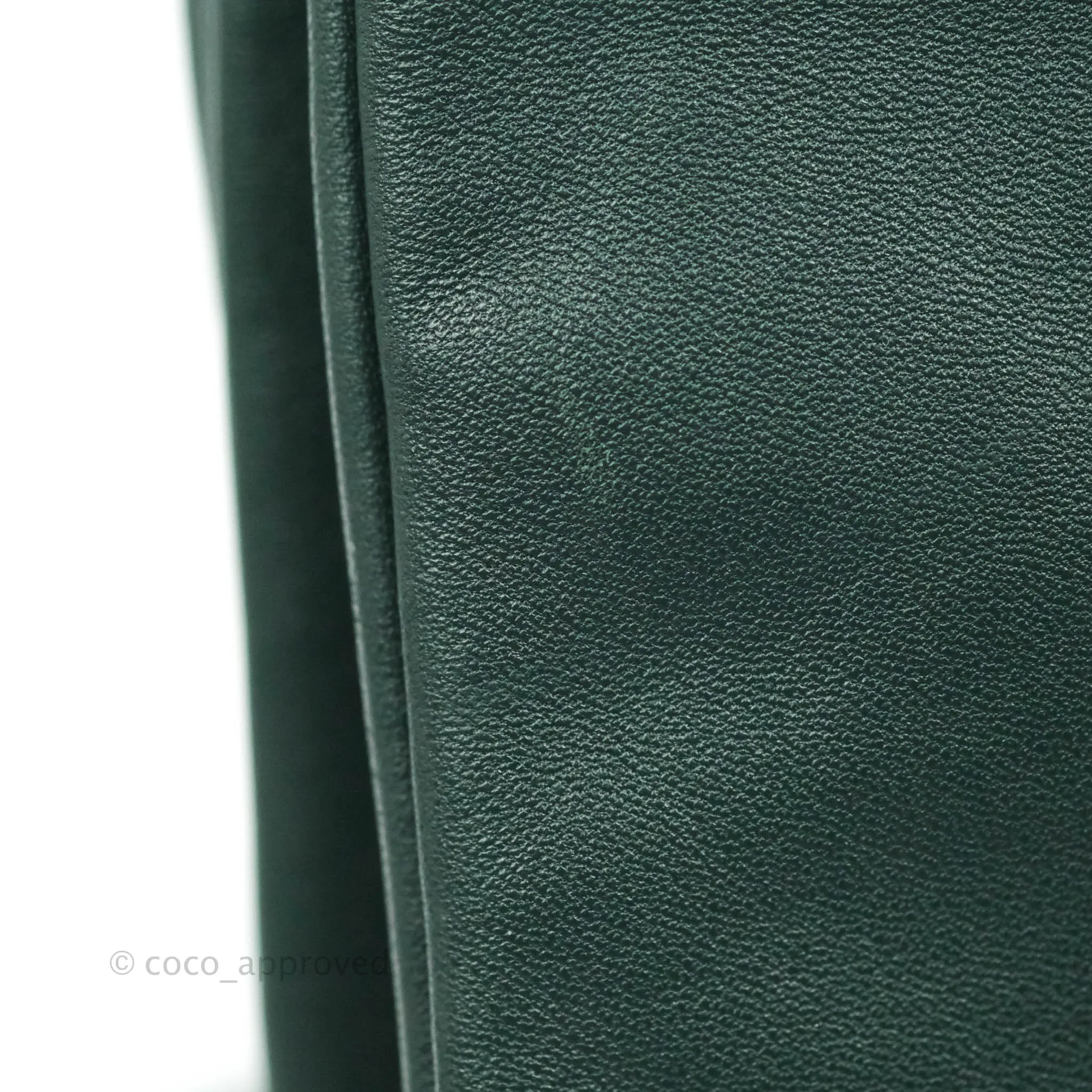 Celine Large Trio Crossbody Bag Dark Green Lambskin Gold Hardware