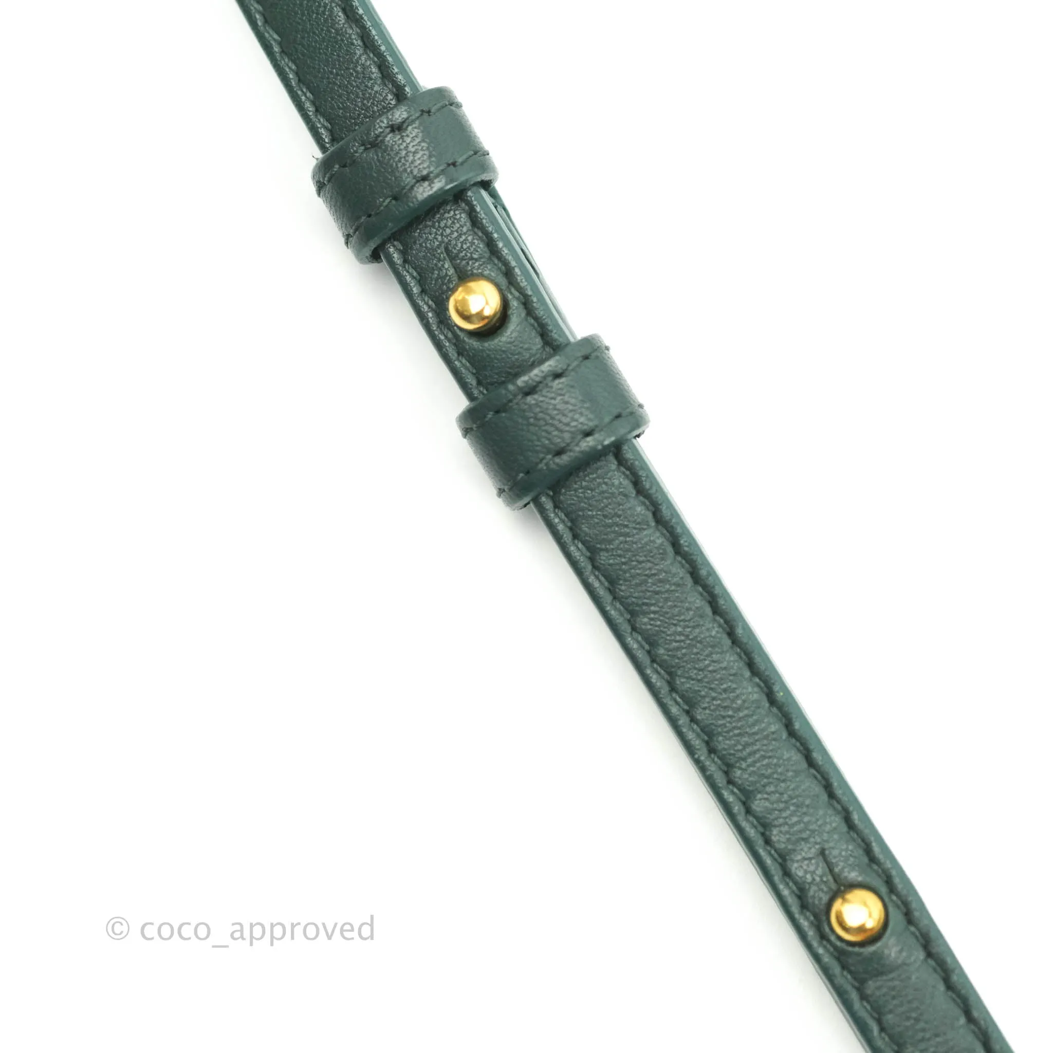 Celine Large Trio Crossbody Bag Dark Green Lambskin Gold Hardware