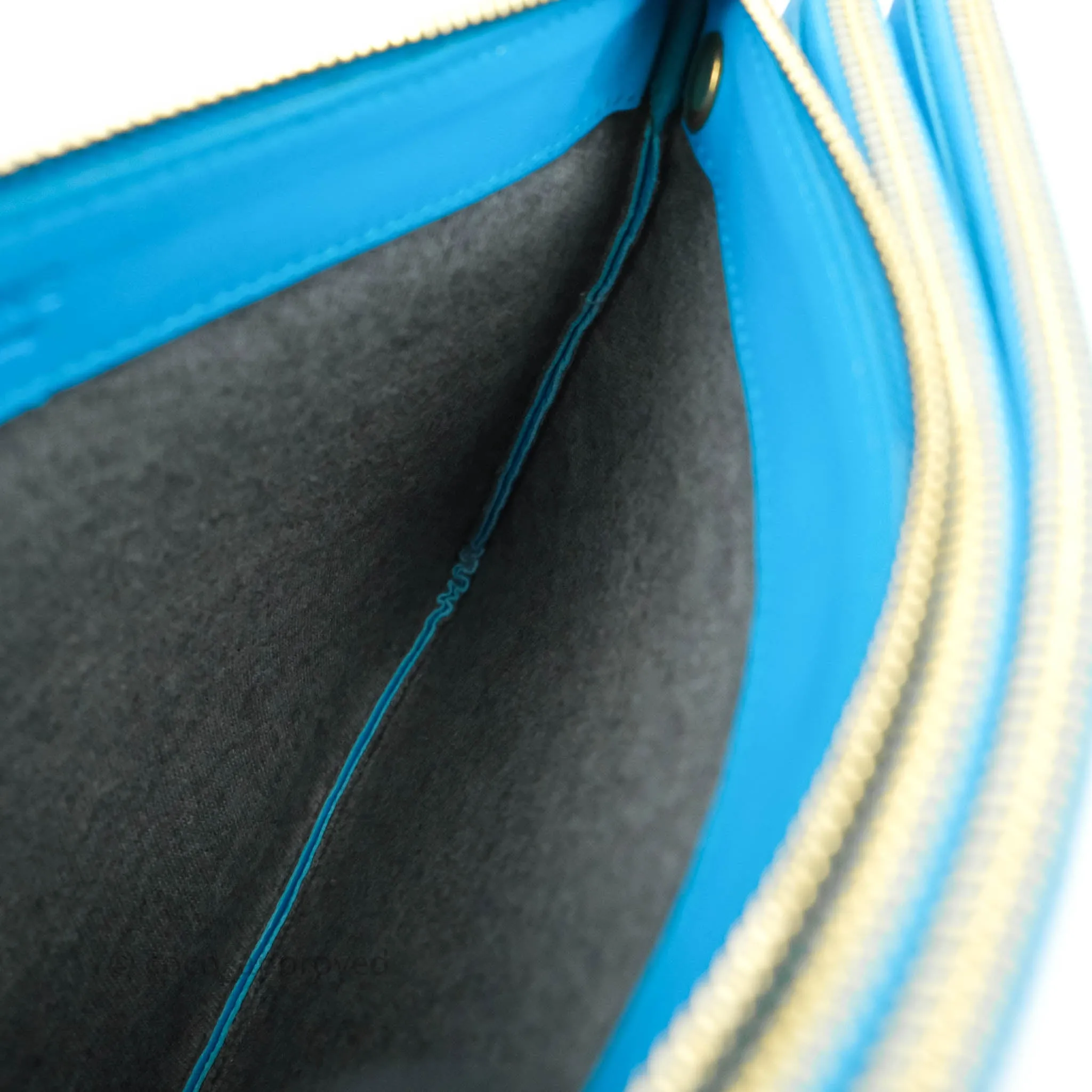 Celine Large Trio Crossbody Bag Sky Blue Lambskin Gold Hardware