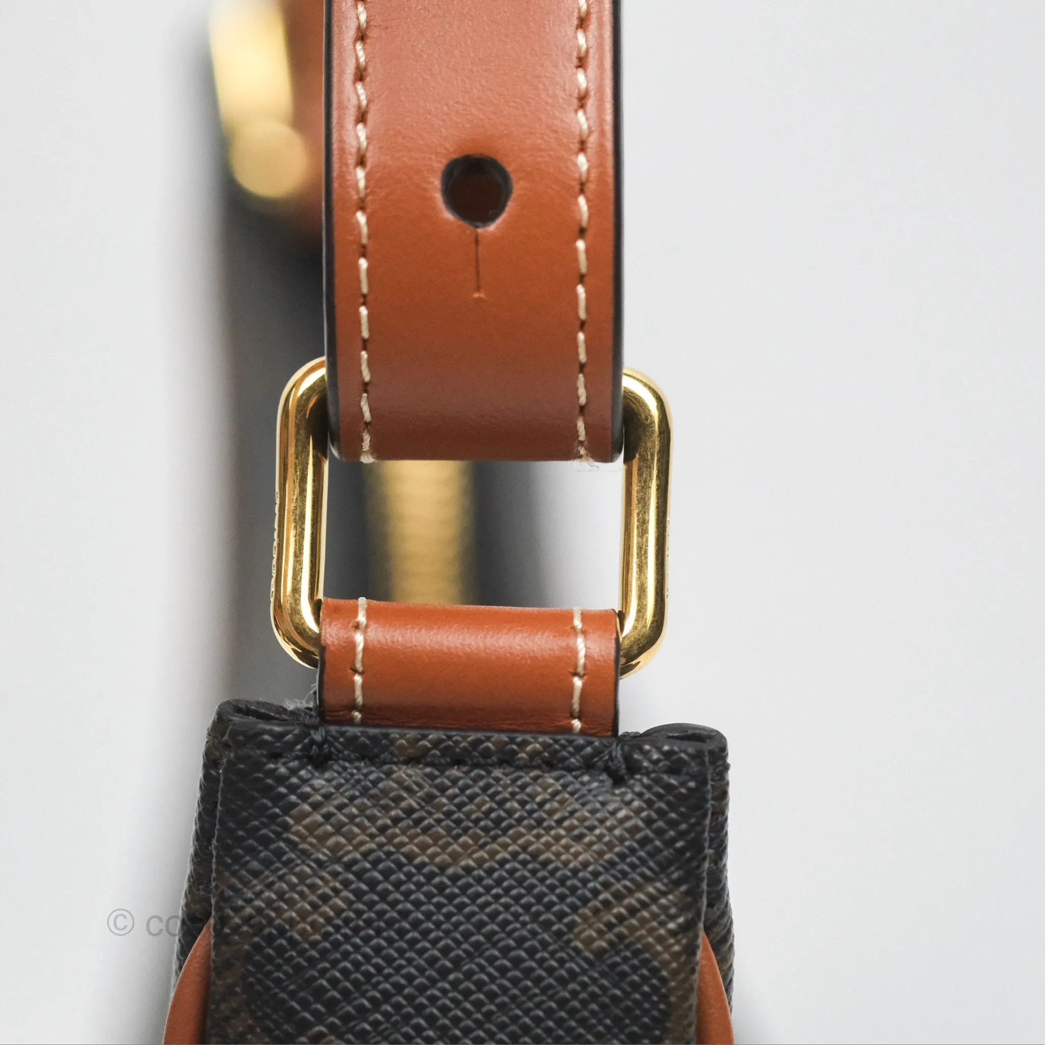 Celine Medium Ava Triomphe Bag Triomphe Canvas Tan Calfskin