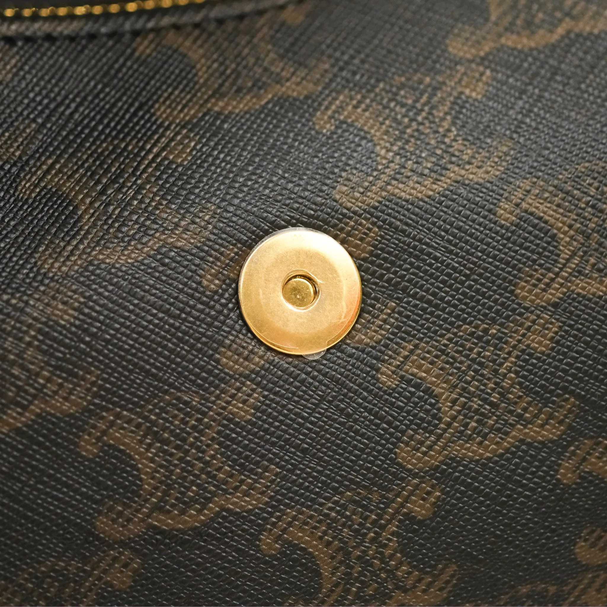 Celine Medium Ava Triomphe Bag Triomphe Canvas Tan Calfskin
