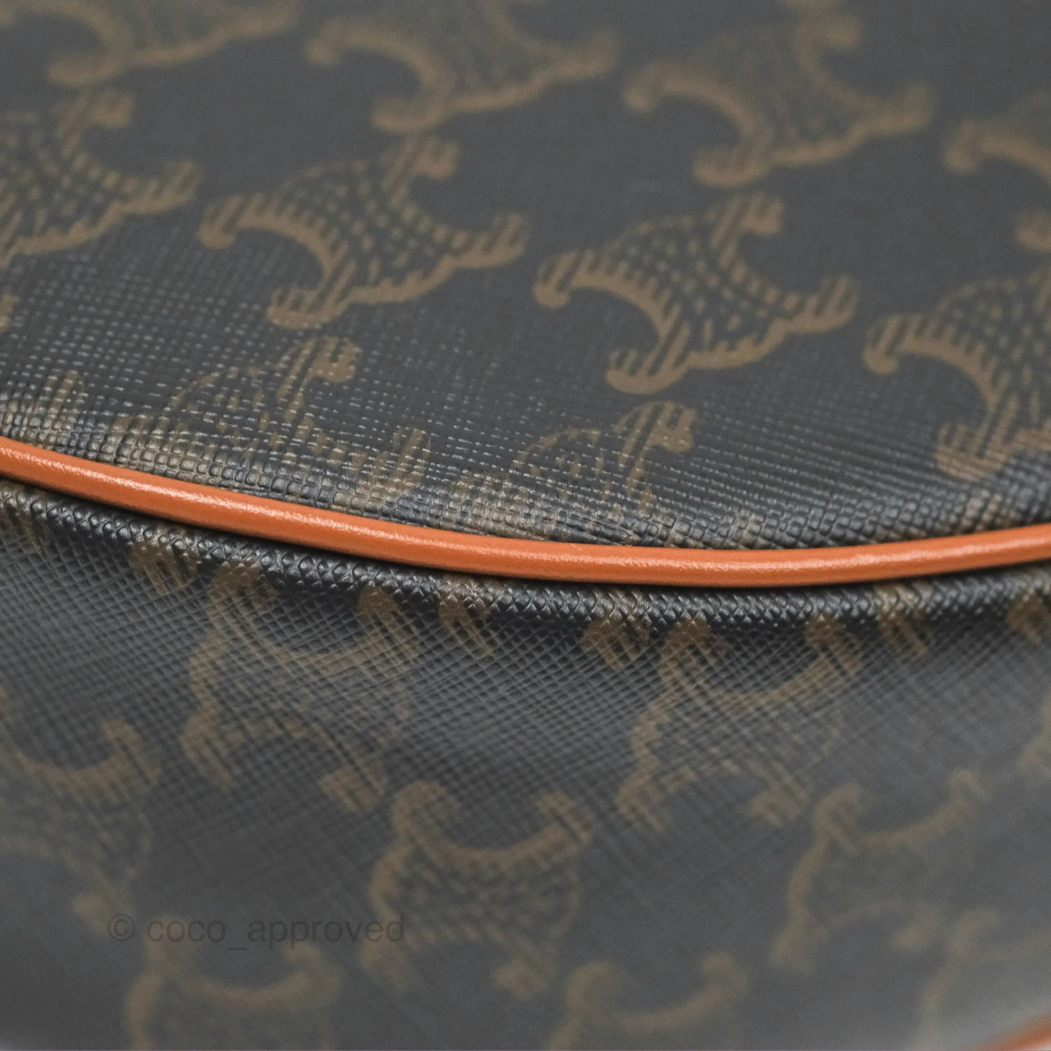 Celine Medium Ava Triomphe Bag Triomphe Canvas Tan Calfskin