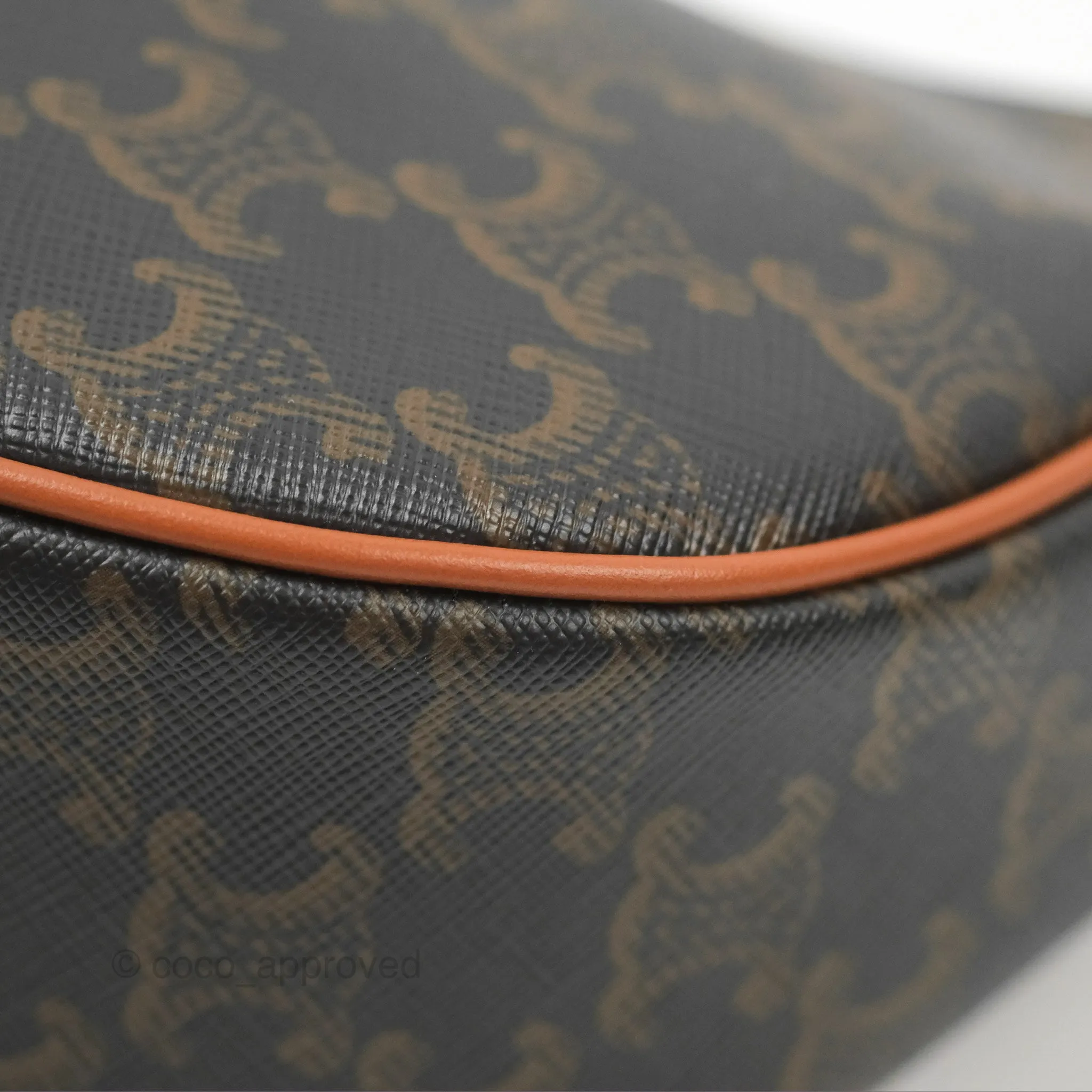 Celine Medium Ava Triomphe Bag Triomphe Canvas Tan Calfskin