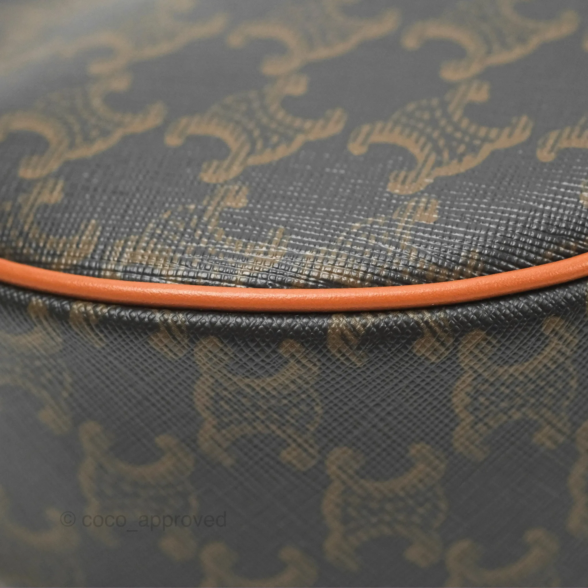 Celine Medium Ava Triomphe Bag Triomphe Canvas Tan Calfskin
