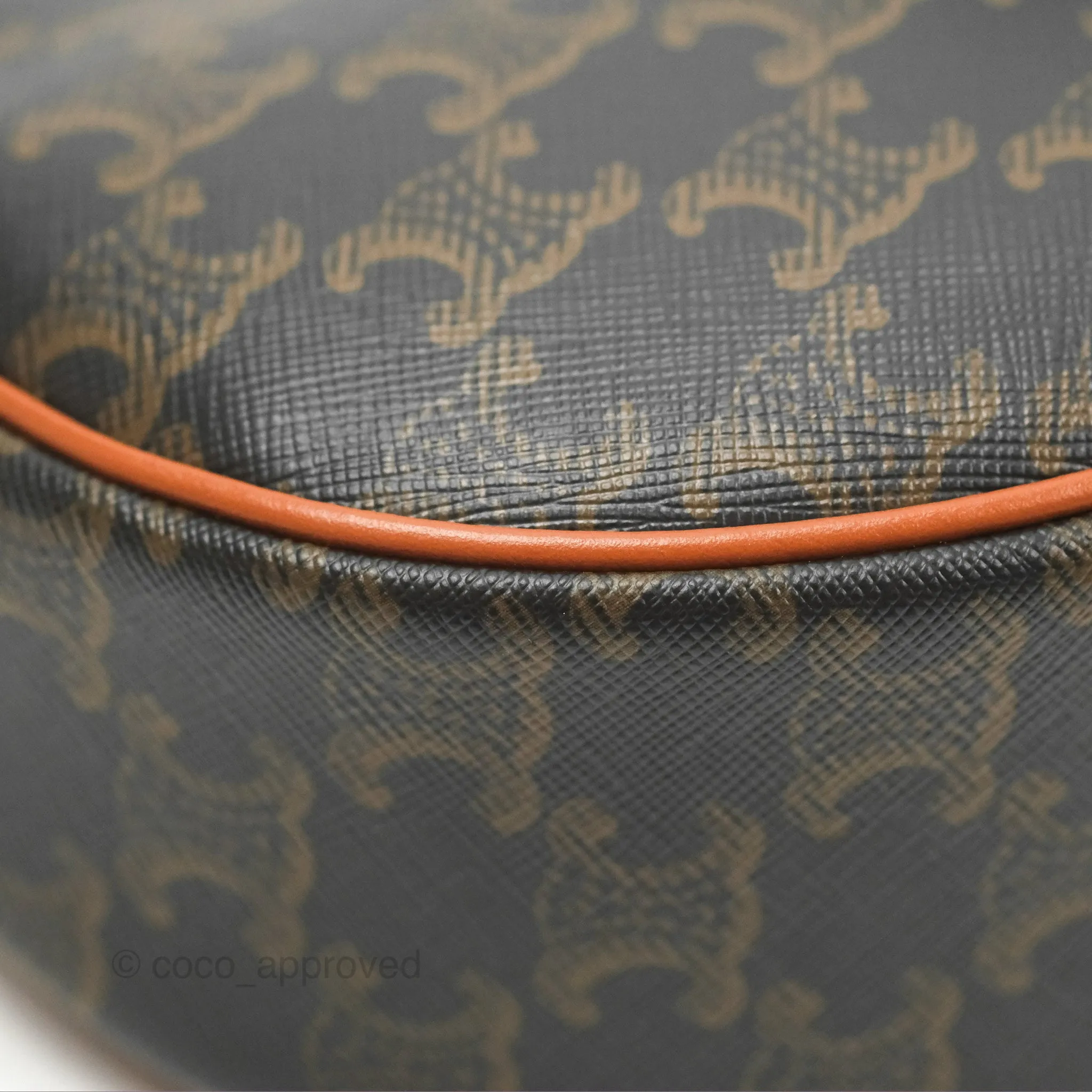 Celine Medium Ava Triomphe Bag Triomphe Canvas Tan Calfskin