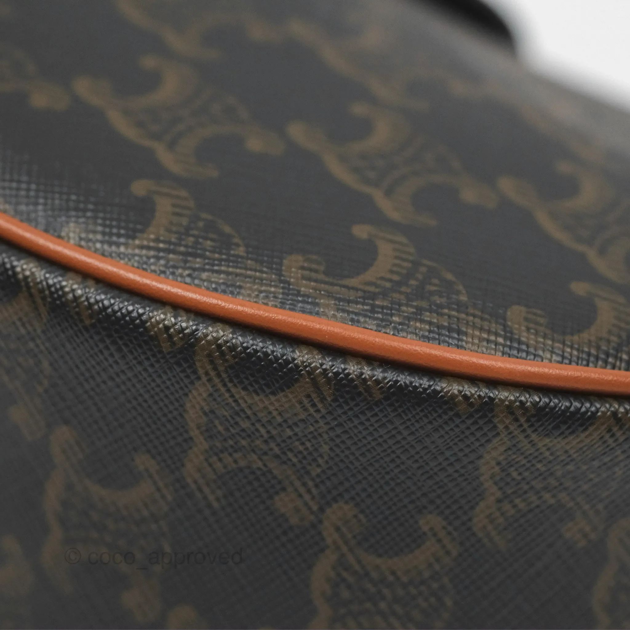 Celine Medium Ava Triomphe Bag Triomphe Canvas Tan Calfskin