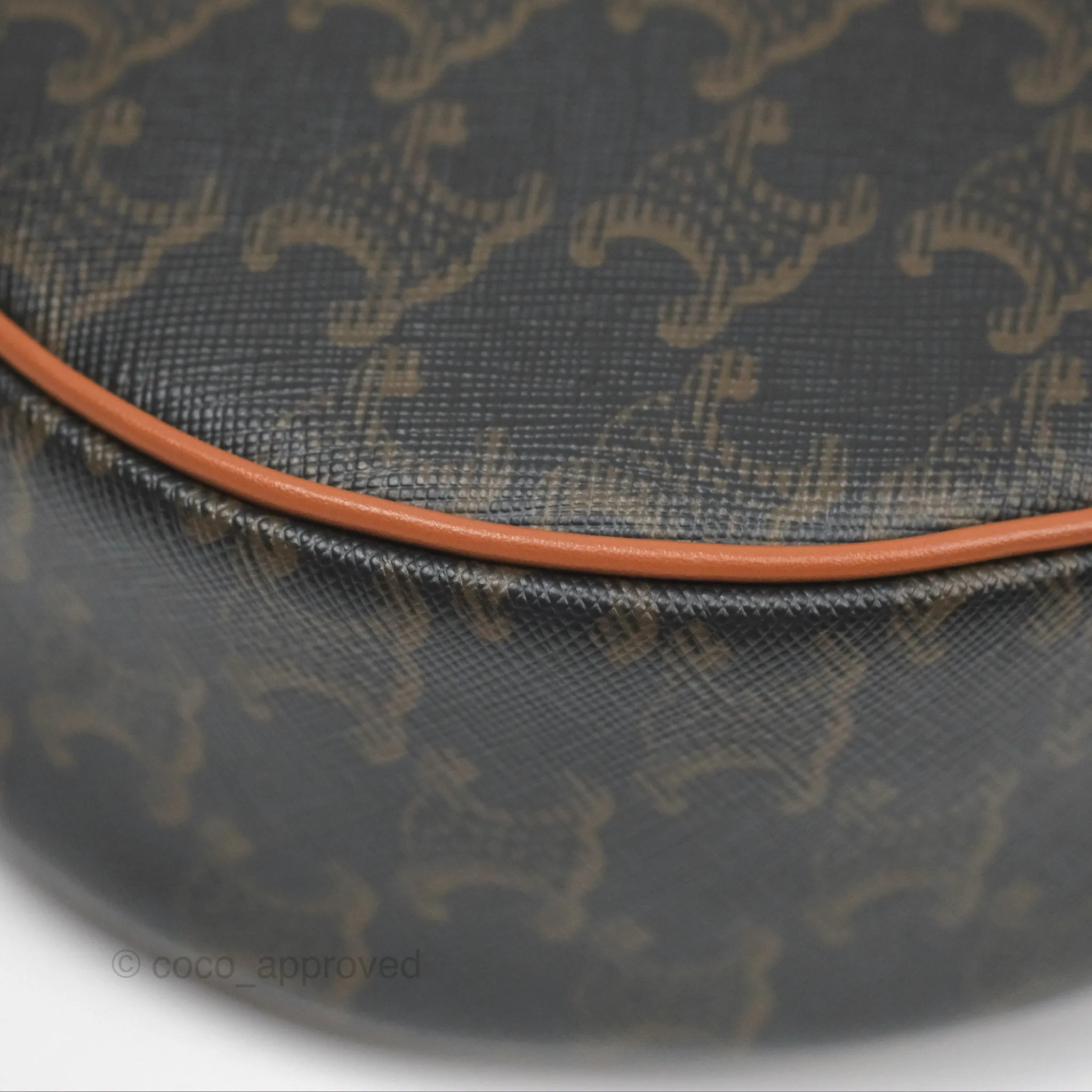 Celine Medium Ava Triomphe Bag Triomphe Canvas Tan Calfskin