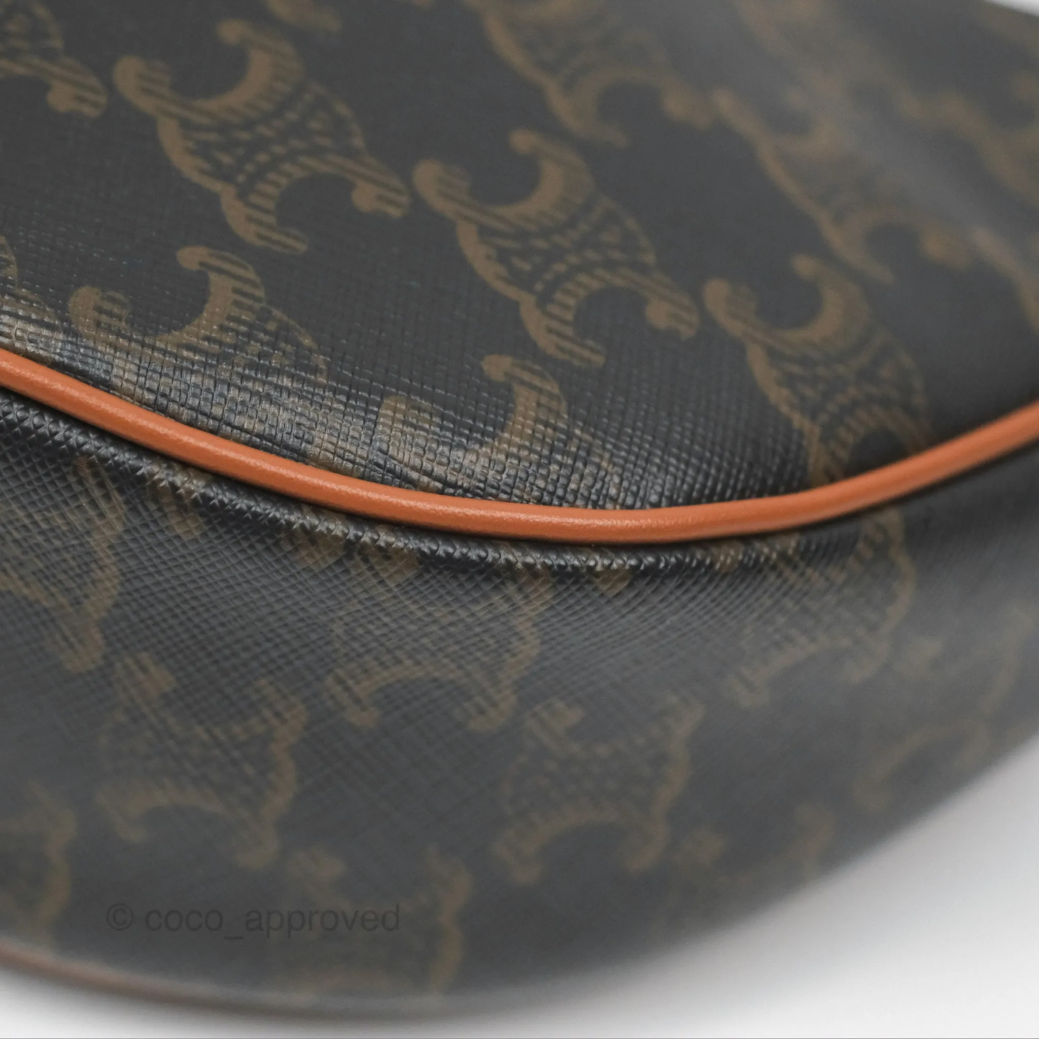 Celine Medium Ava Triomphe Bag Triomphe Canvas Tan Calfskin