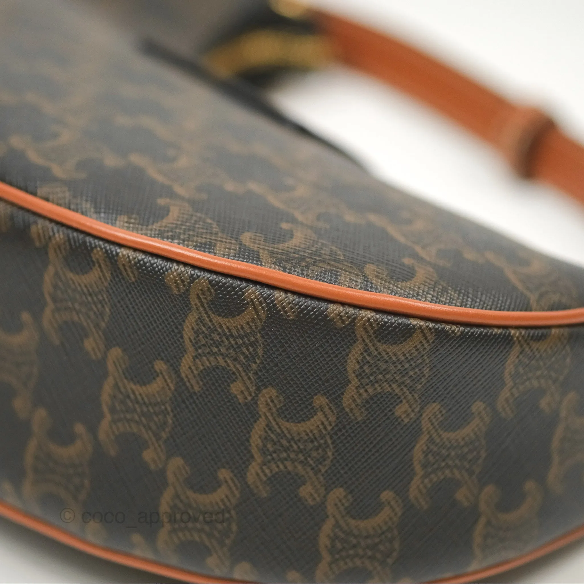 Celine Medium Ava Triomphe Bag Triomphe Canvas Tan Calfskin