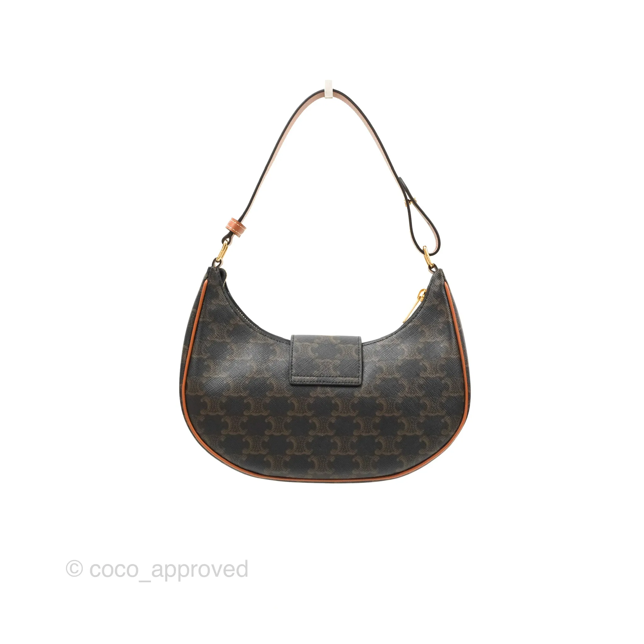 Celine Medium Ava Triomphe Bag Triomphe Canvas Tan Calfskin