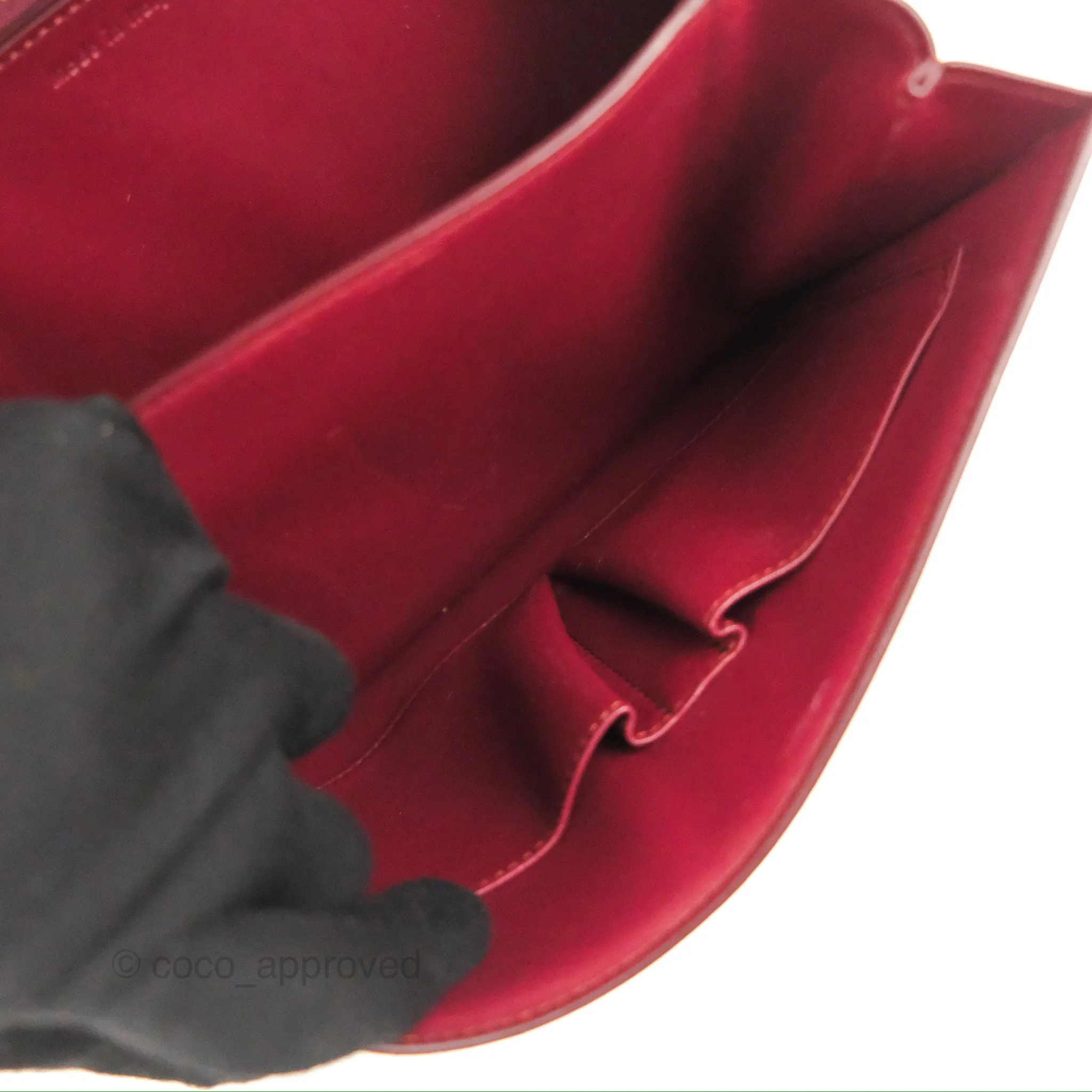 Celine Medium Classic Box Flap Burgundy Calfskin