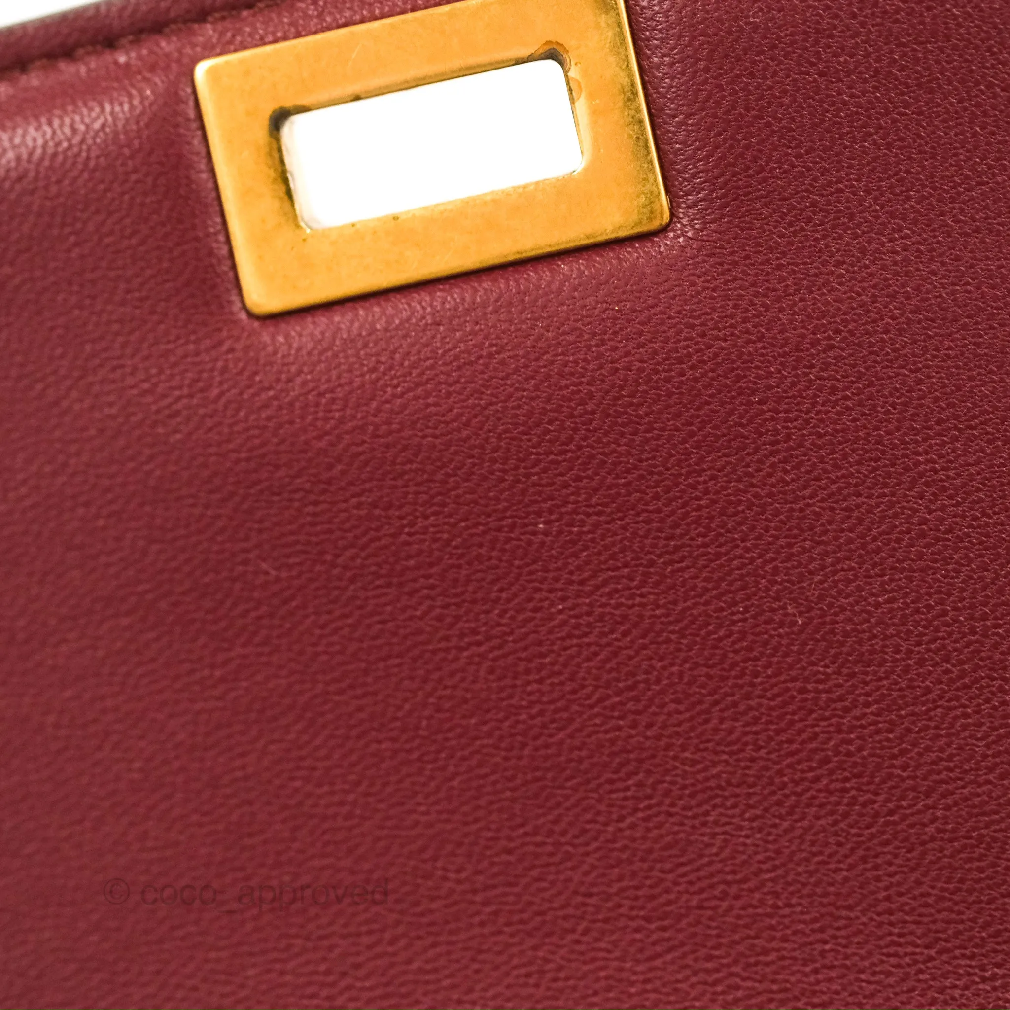 Celine Medium Classic Box Flap Burgundy Calfskin
