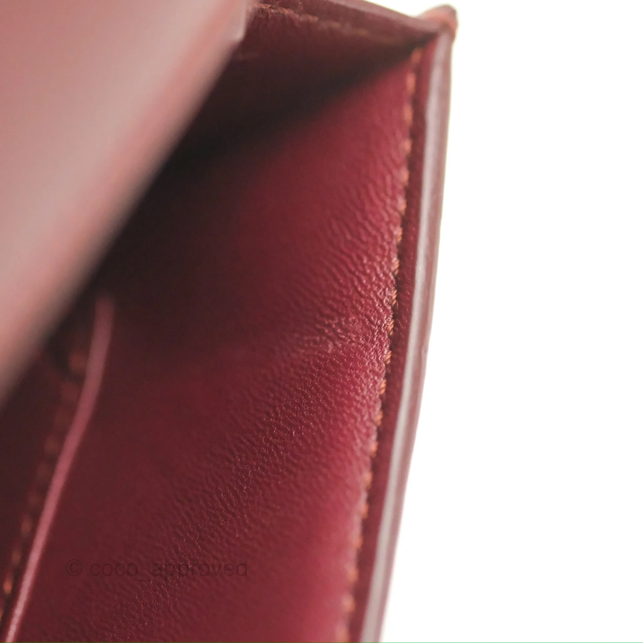 Celine Medium Classic Box Flap Burgundy Calfskin