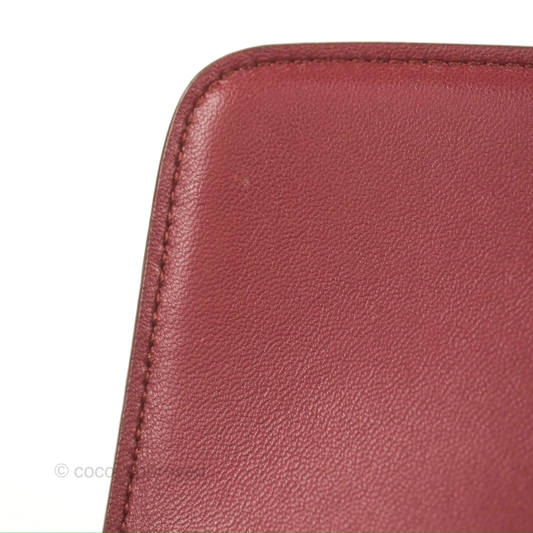 Celine Medium Classic Box Flap Burgundy Calfskin