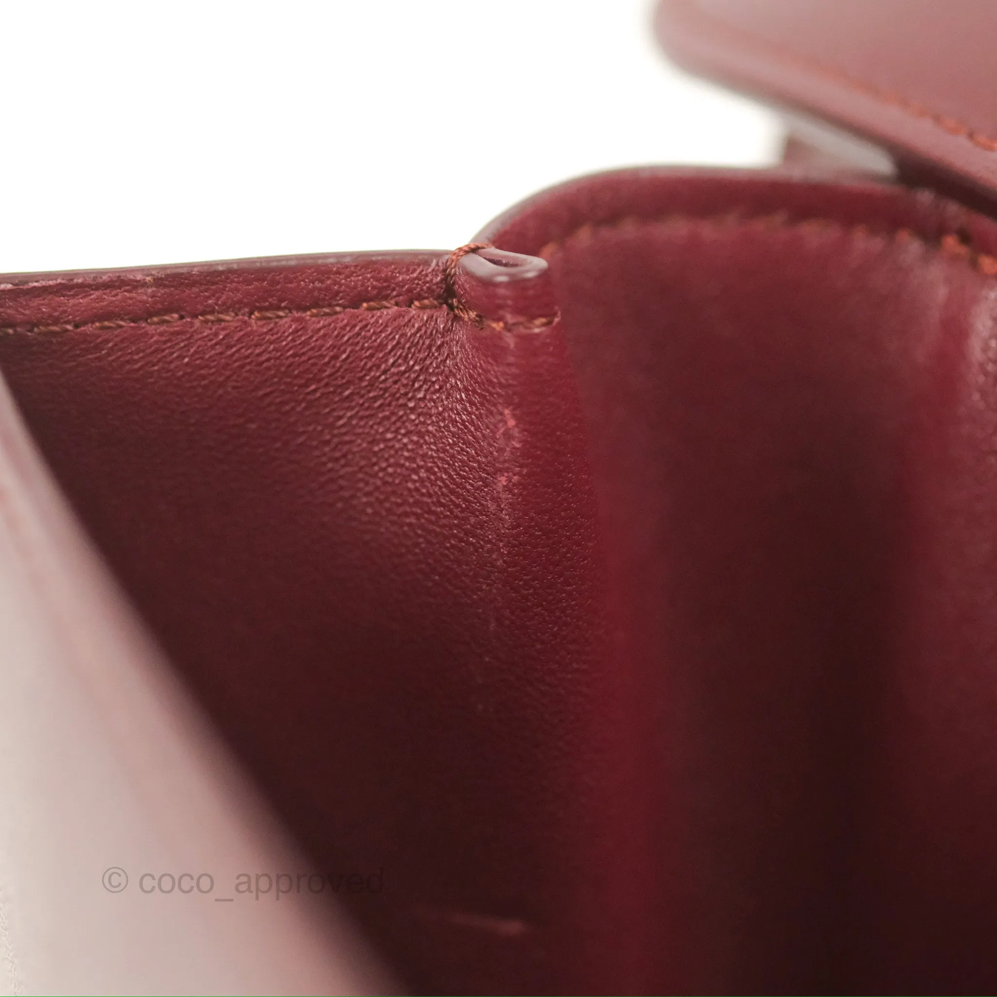 Celine Medium Classic Box Flap Burgundy Calfskin