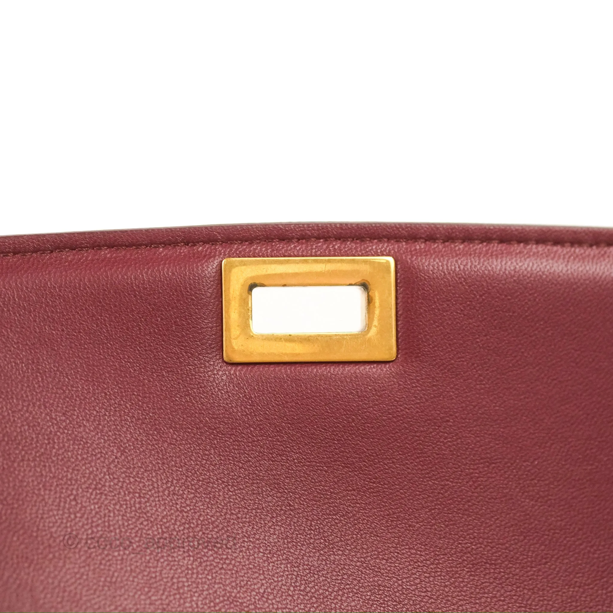 Celine Medium Classic Box Flap Burgundy Calfskin