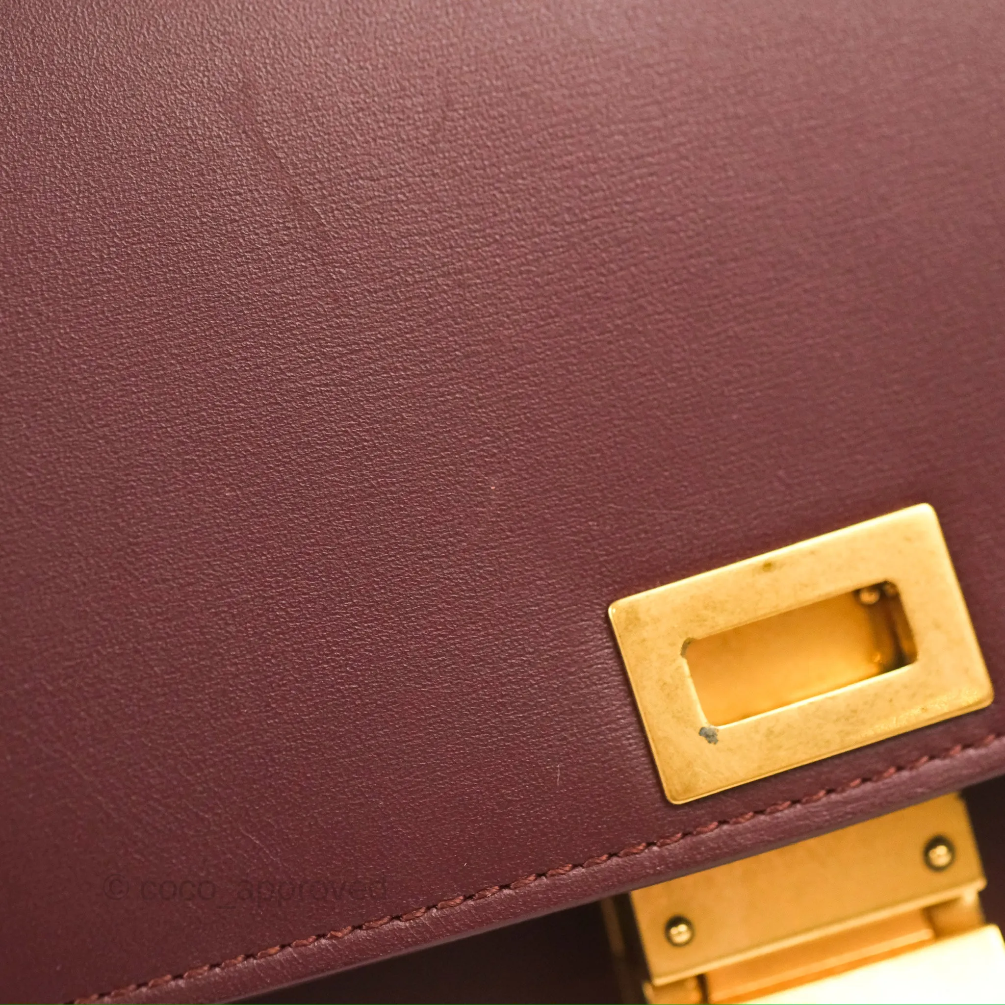 Celine Medium Classic Box Flap Burgundy Calfskin