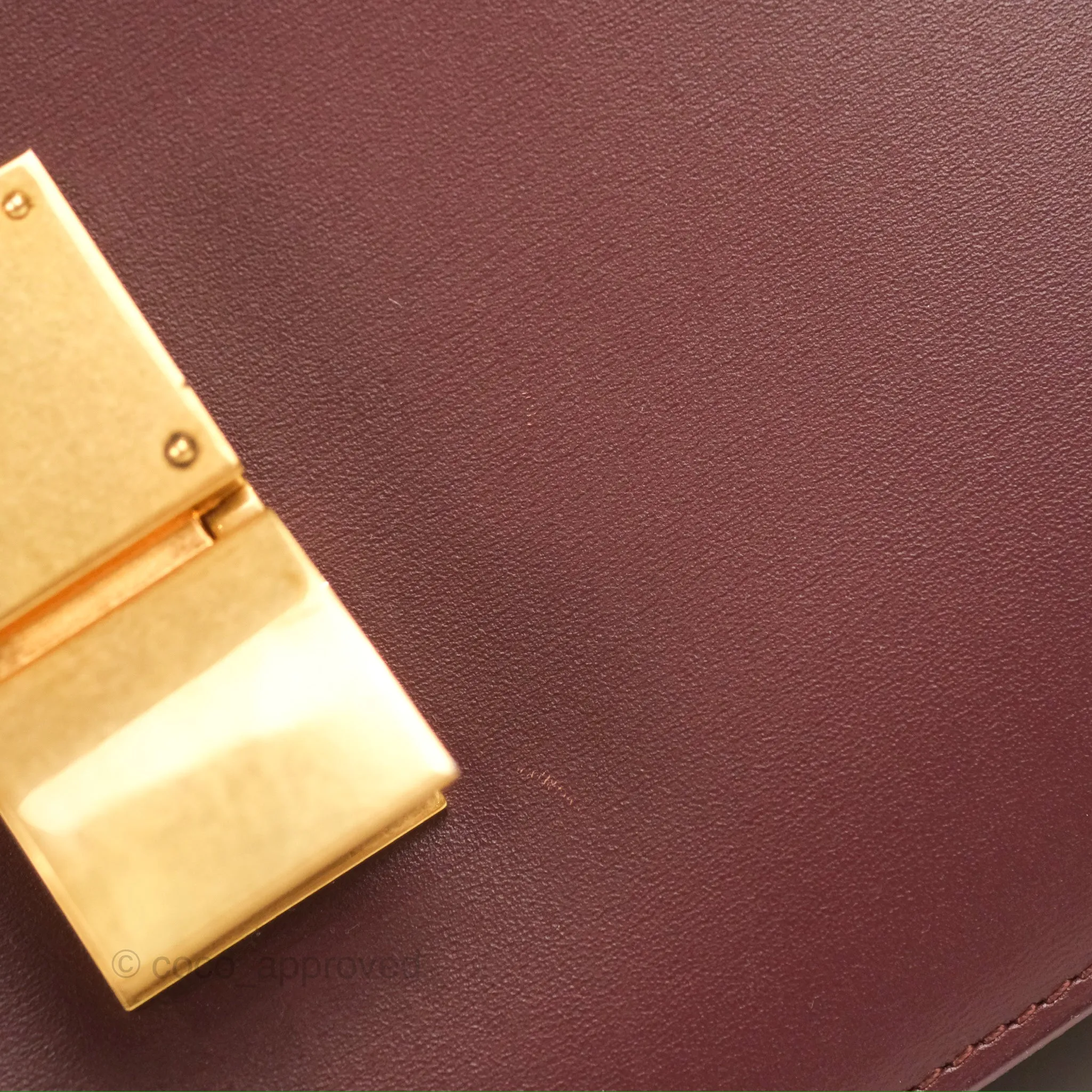 Celine Medium Classic Box Flap Burgundy Calfskin