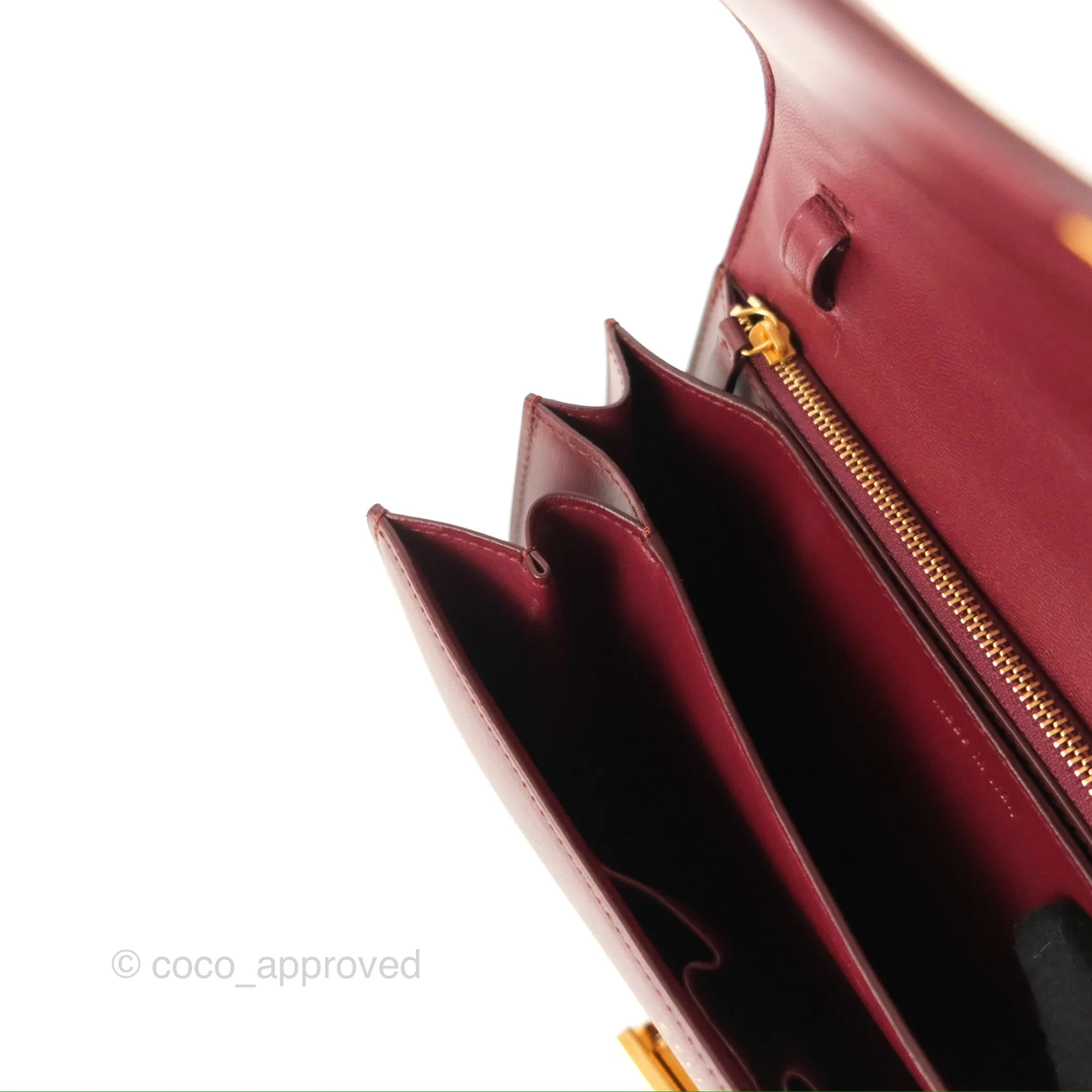 Celine Medium Classic Box Flap Burgundy Calfskin