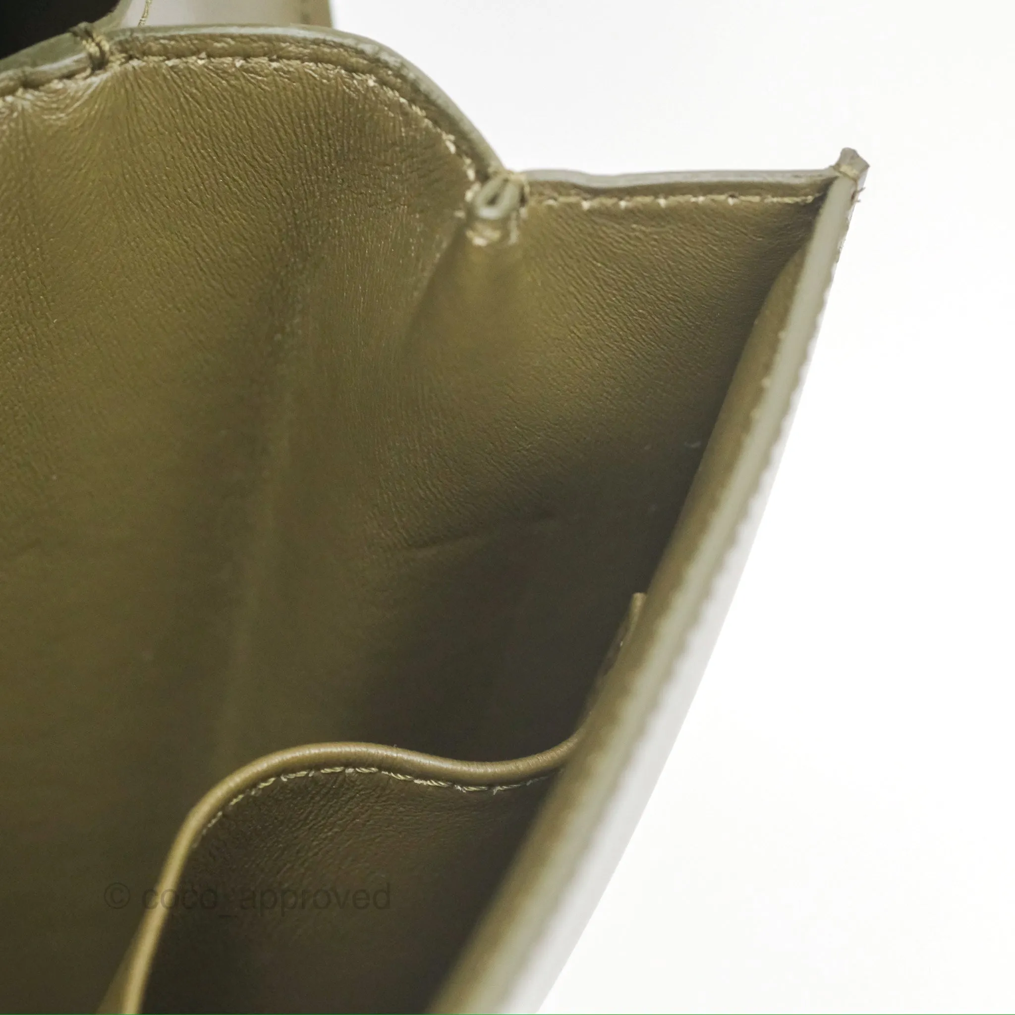 Celine Medium Classic Box Flap Dark Olive Green Box Calfskin Gold Hardware