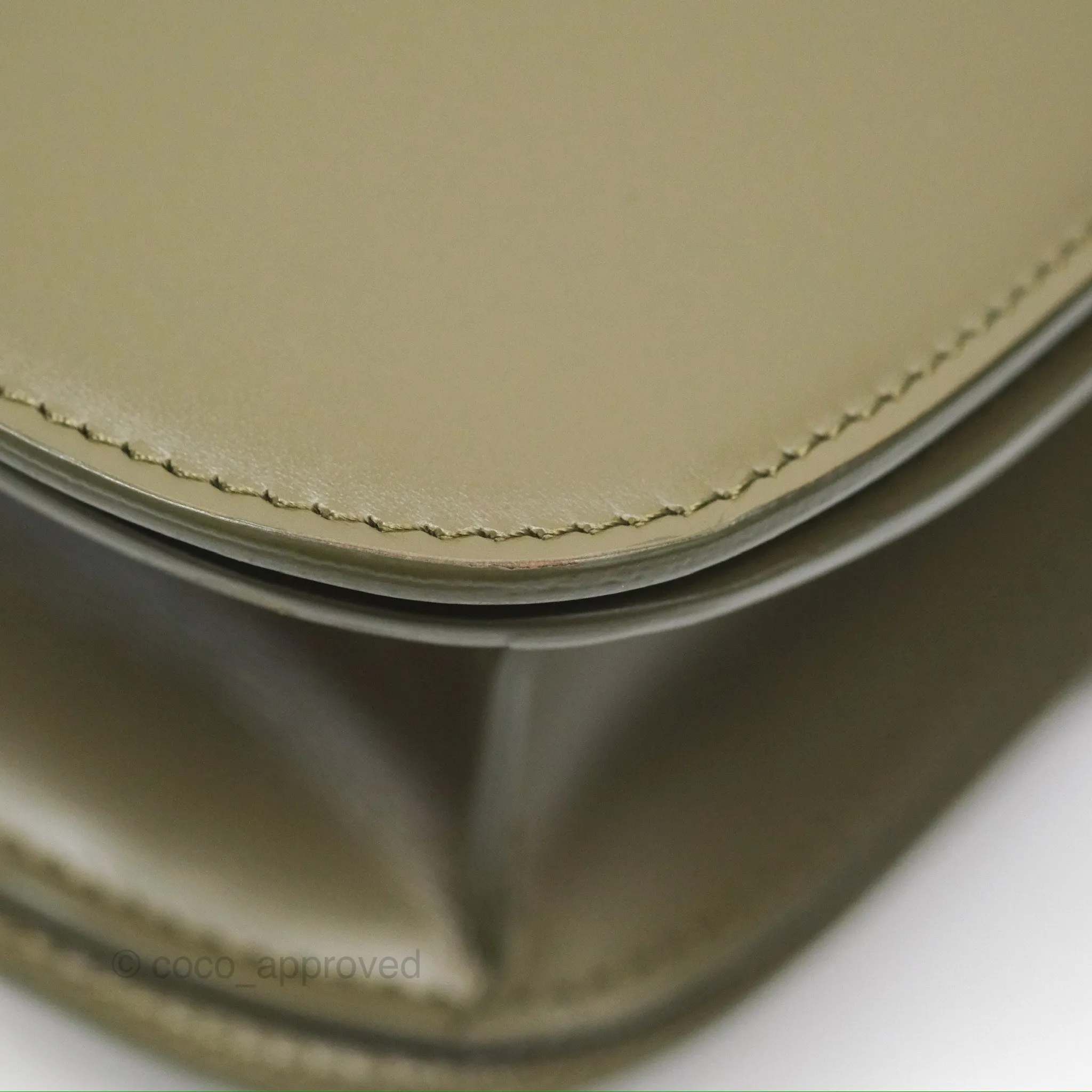 Celine Medium Classic Box Flap Dark Olive Green Box Calfskin Gold Hardware