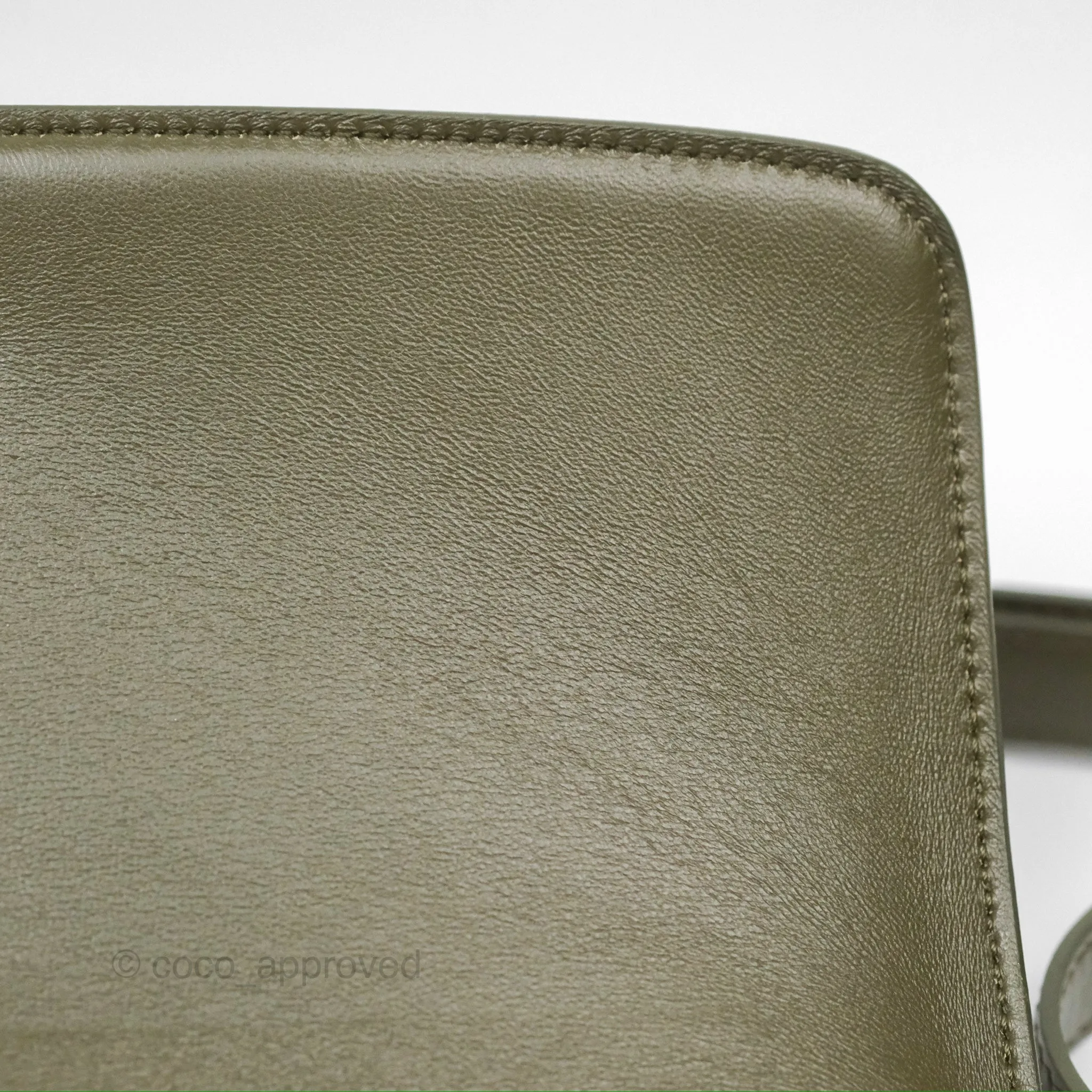 Celine Medium Classic Box Flap Dark Olive Green Box Calfskin Gold Hardware