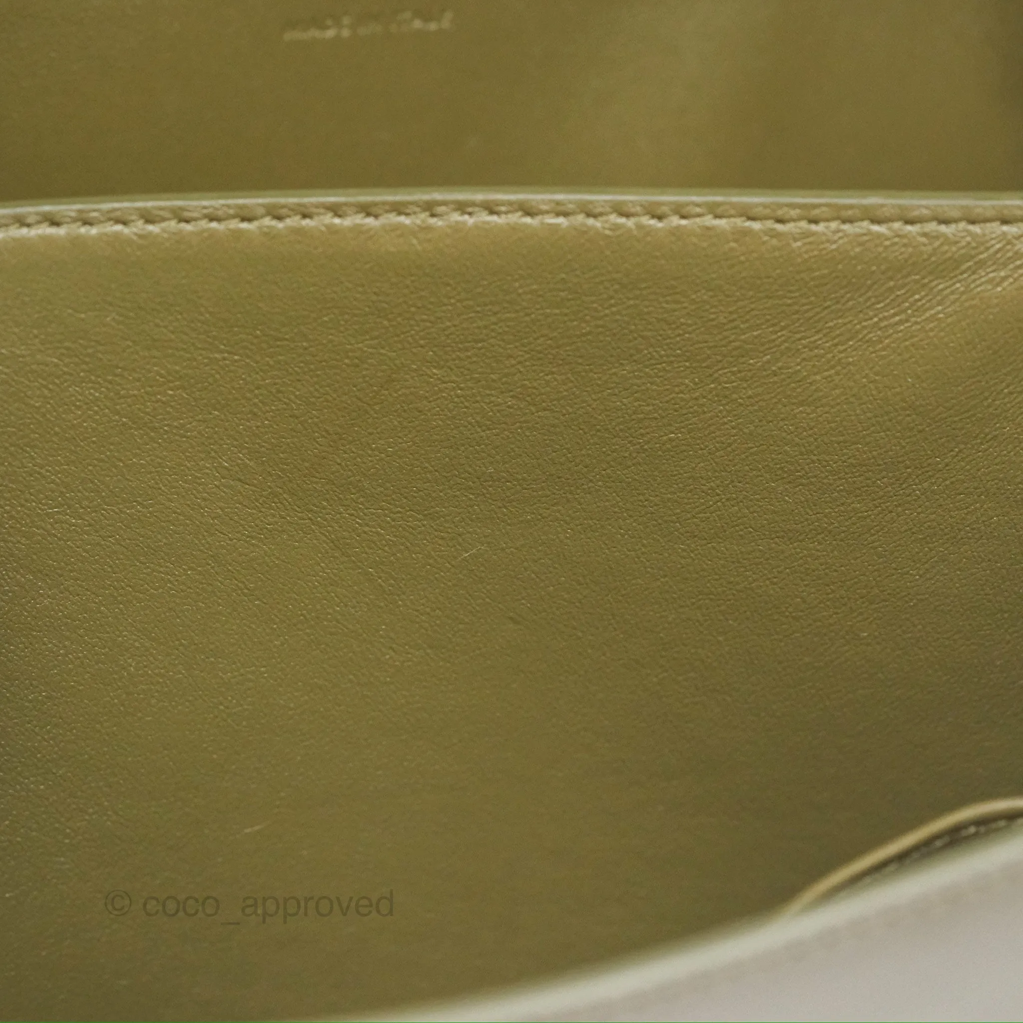 Celine Medium Classic Box Flap Dark Olive Green Box Calfskin Gold Hardware