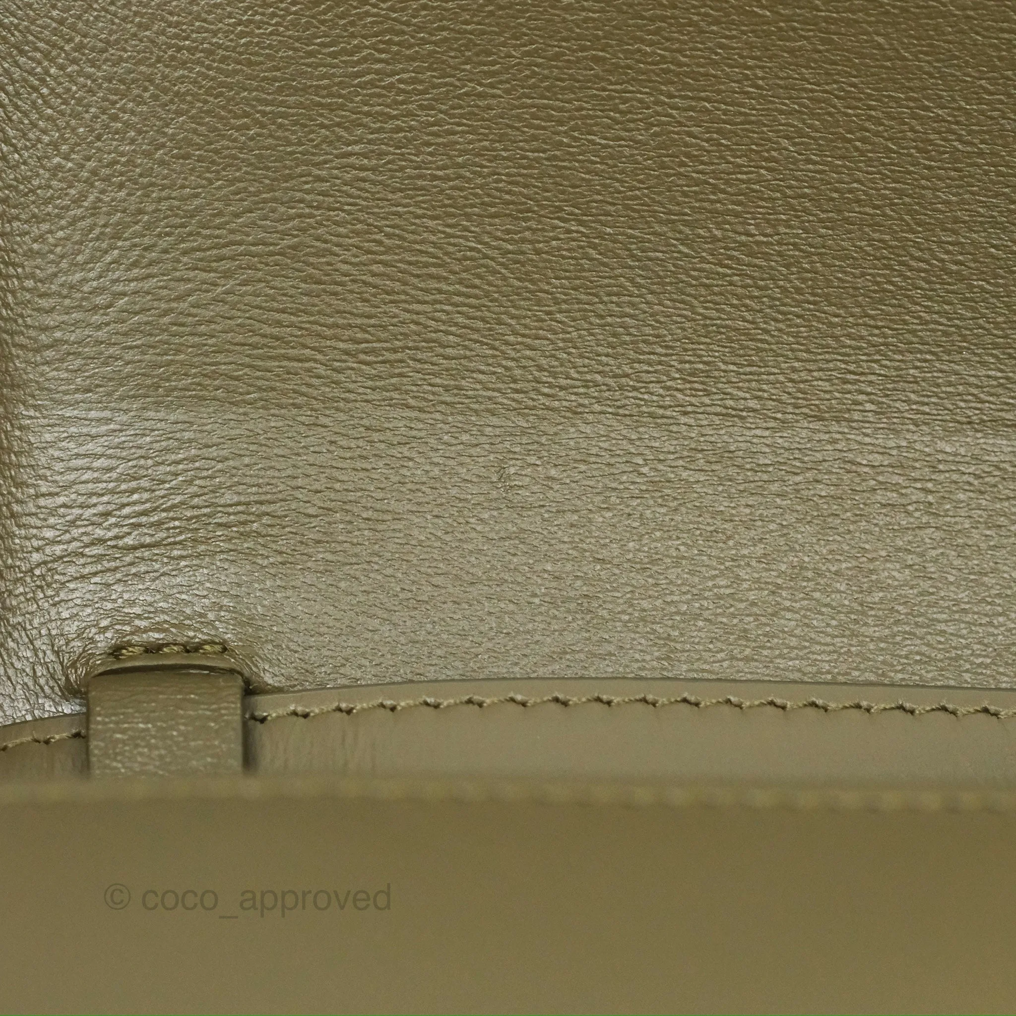 Celine Medium Classic Box Flap Dark Olive Green Box Calfskin Gold Hardware