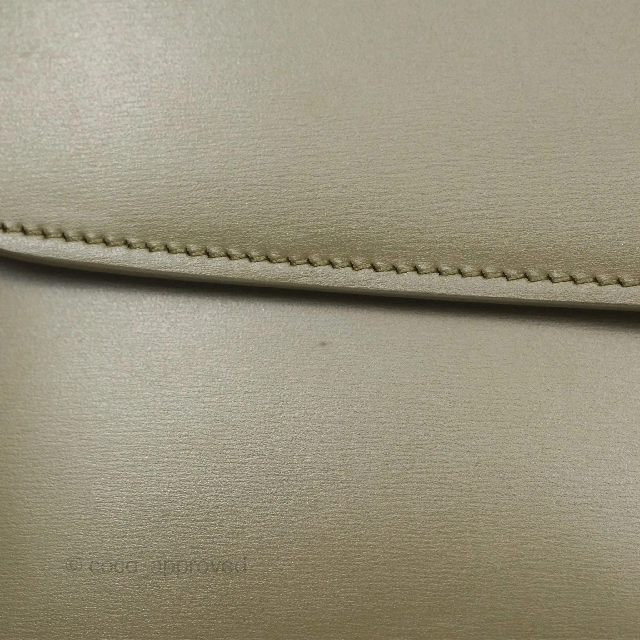 Celine Medium Classic Box Flap Dark Olive Green Box Calfskin Gold Hardware