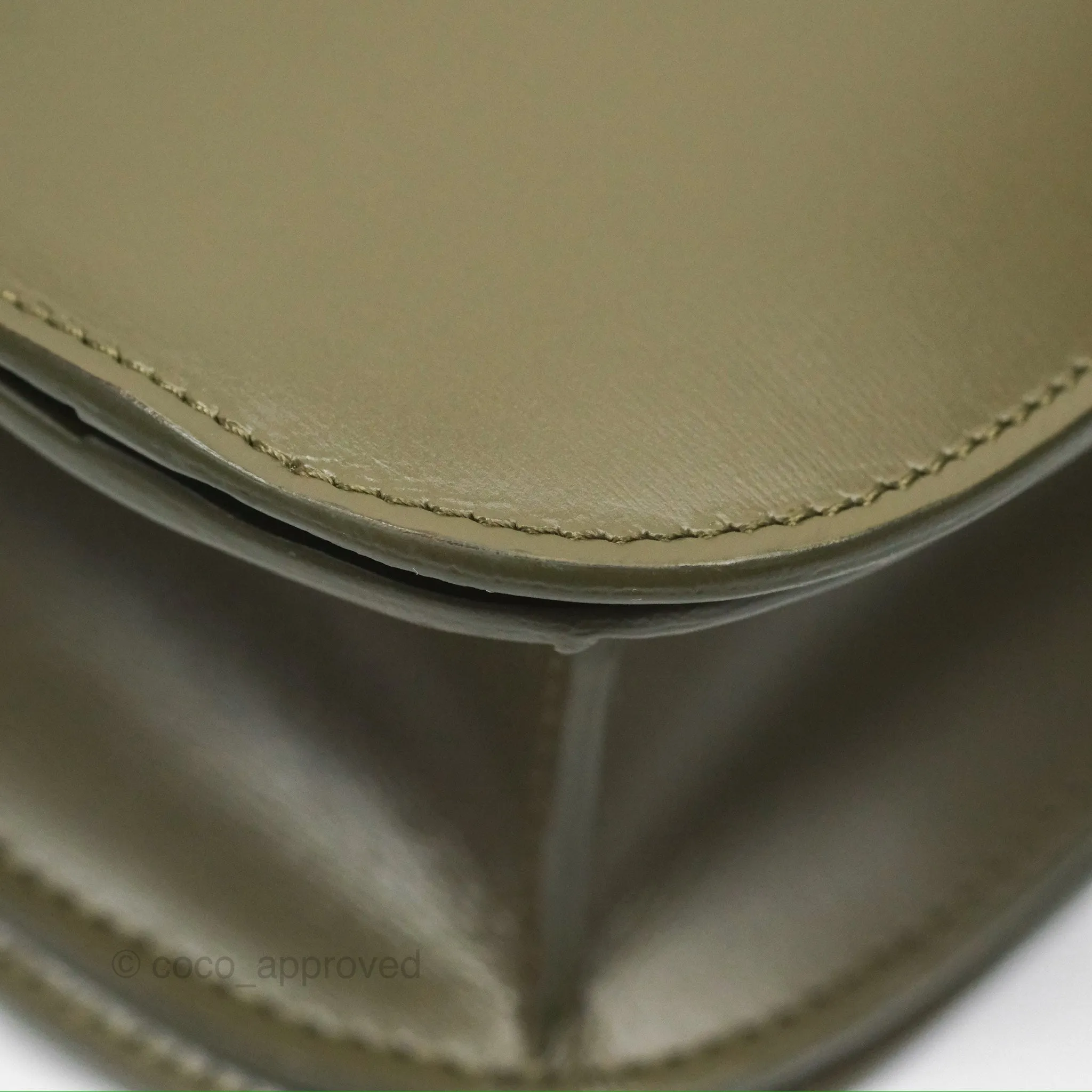 Celine Medium Classic Box Flap Dark Olive Green Box Calfskin Gold Hardware