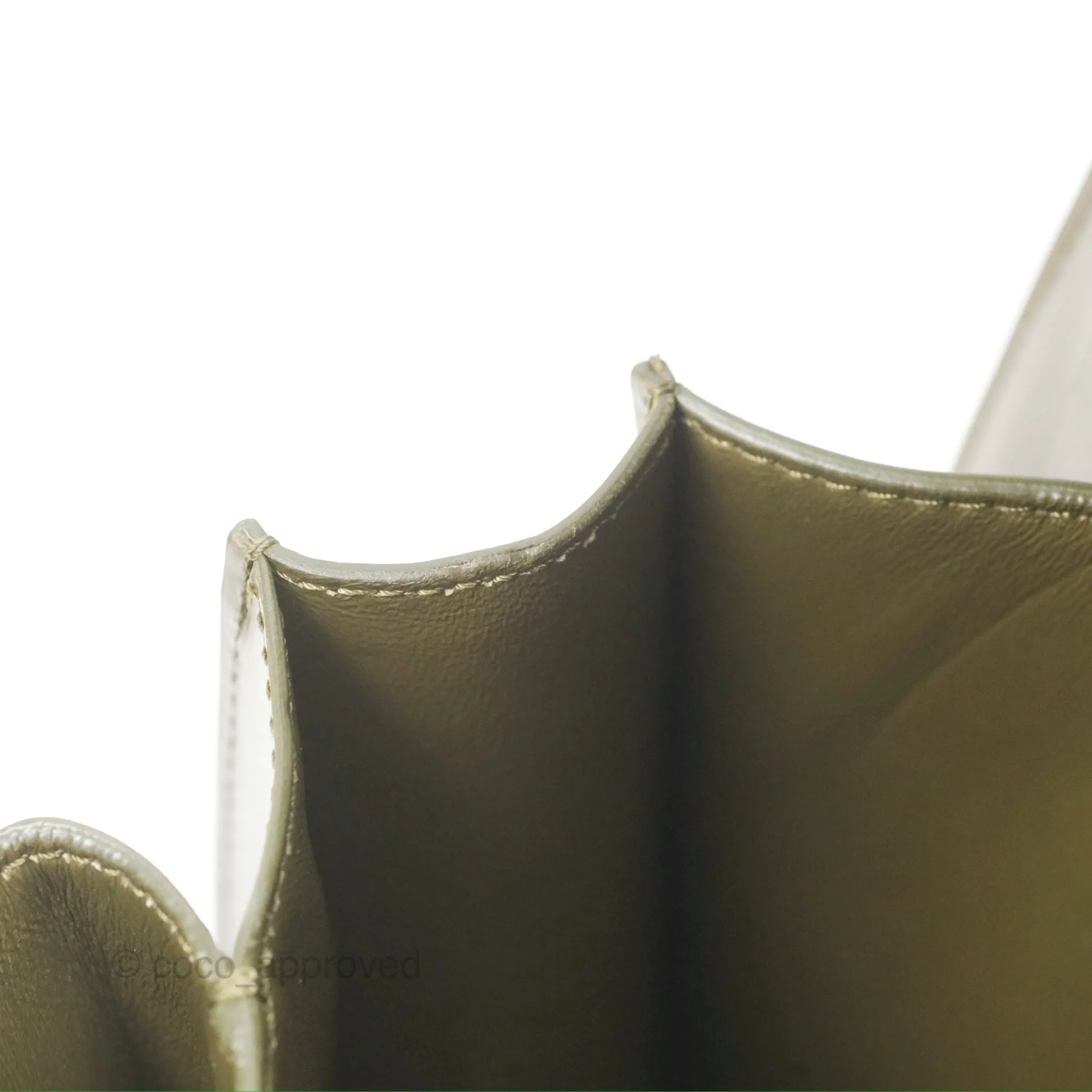 Celine Medium Classic Box Flap Dark Olive Green Box Calfskin Gold Hardware