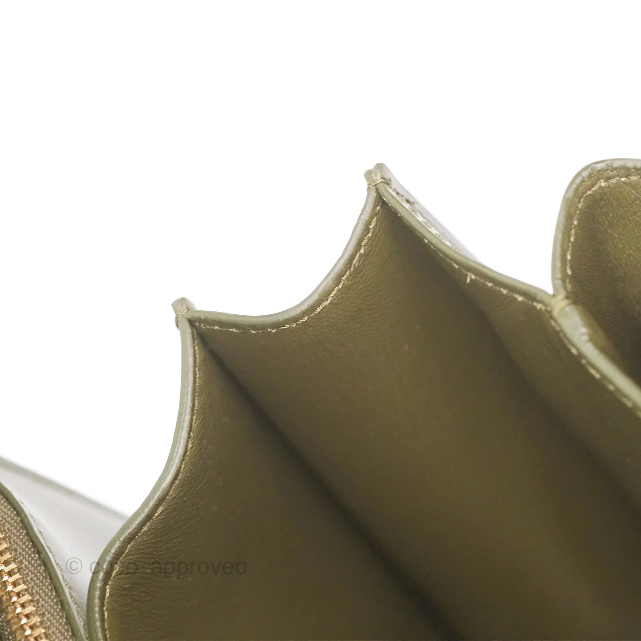 Celine Medium Classic Box Flap Dark Olive Green Box Calfskin Gold Hardware