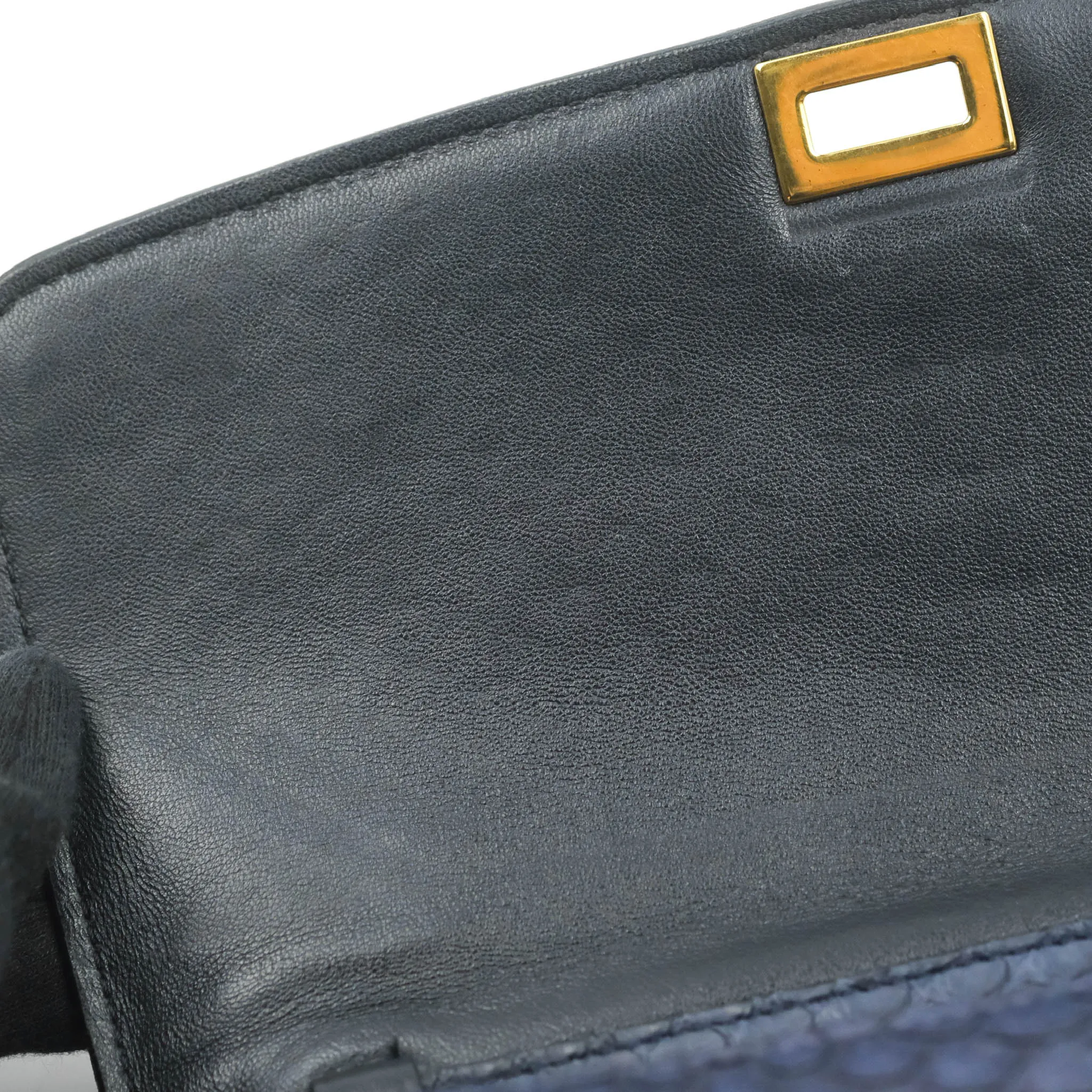 Celine Medium Classic Box Flap Grey Blue Python Gold Hardware