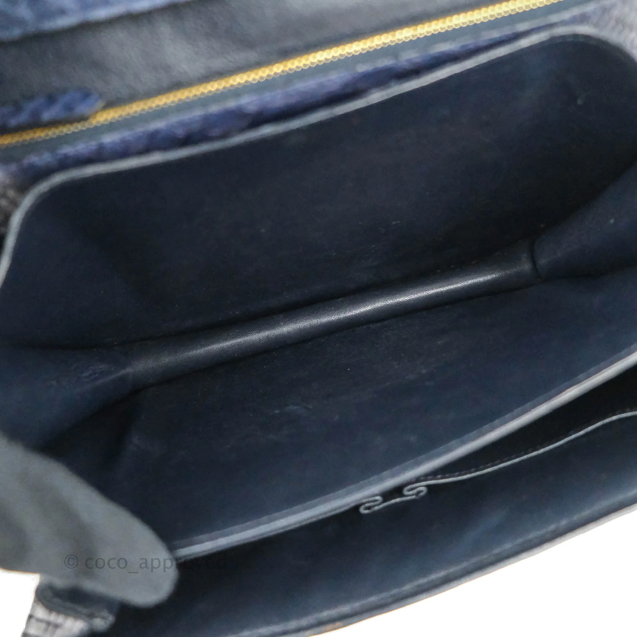 Celine Medium Classic Box Flap Grey Blue Python Gold Hardware