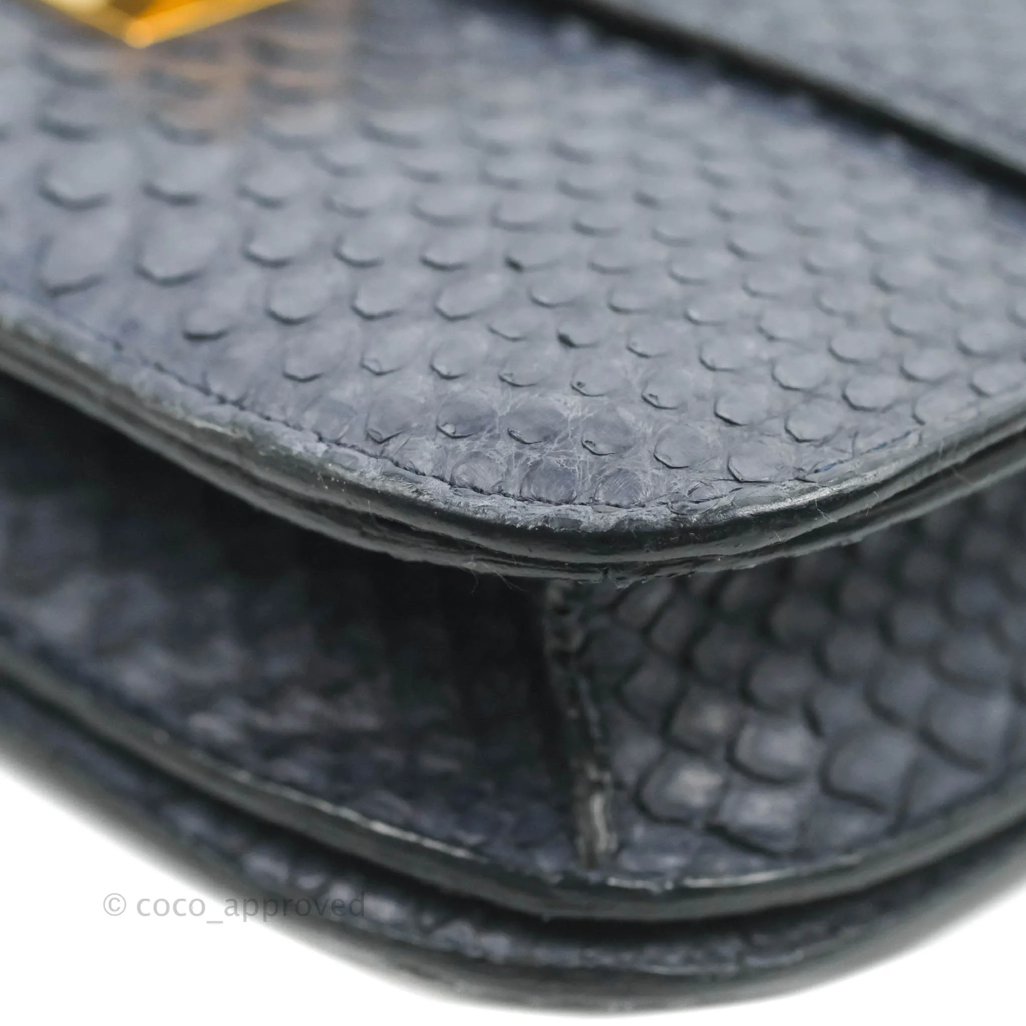 Celine Medium Classic Box Flap Grey Blue Python Gold Hardware