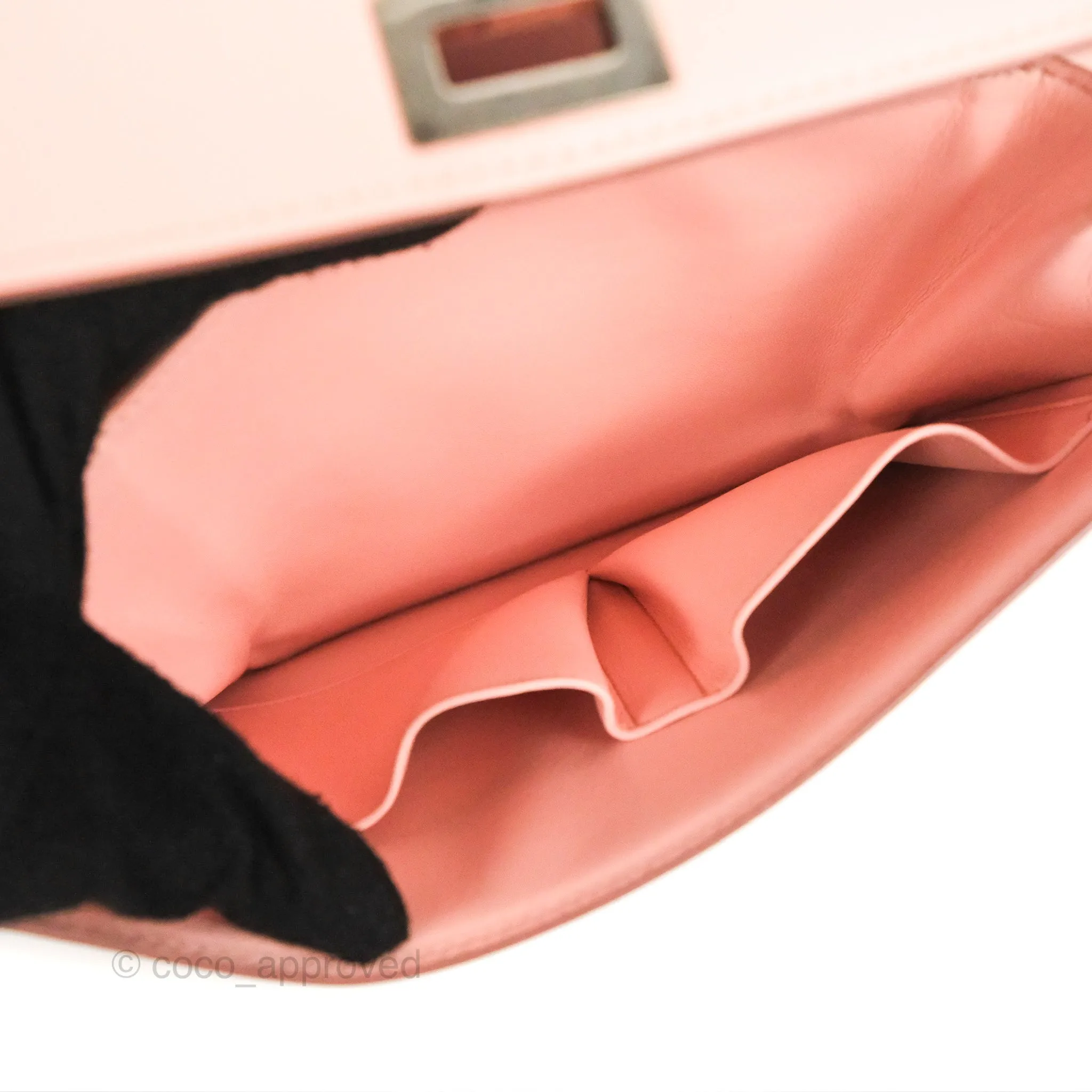 Celine Medium Classic Box Flap Light Pink Box Calfskin Silver Hardware