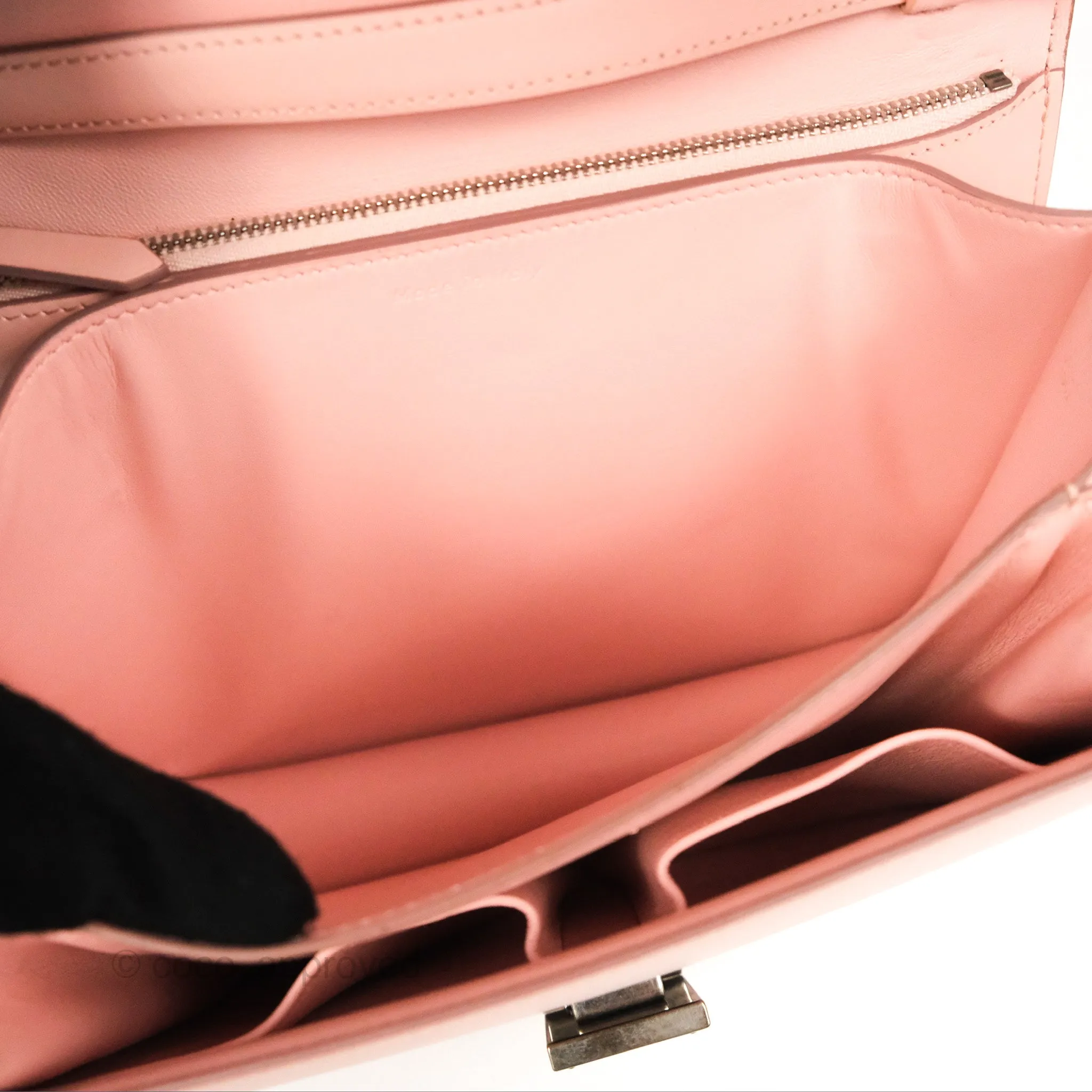Celine Medium Classic Box Flap Light Pink Box Calfskin Silver Hardware