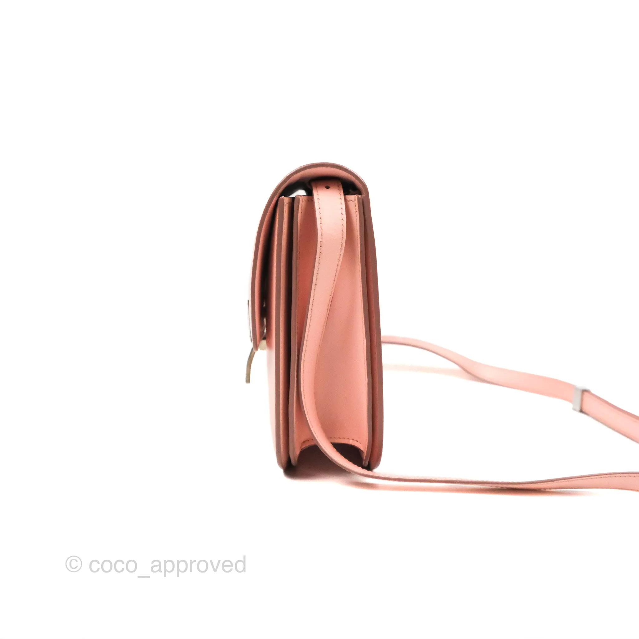 Celine Medium Classic Box Flap Light Pink Box Calfskin Silver Hardware