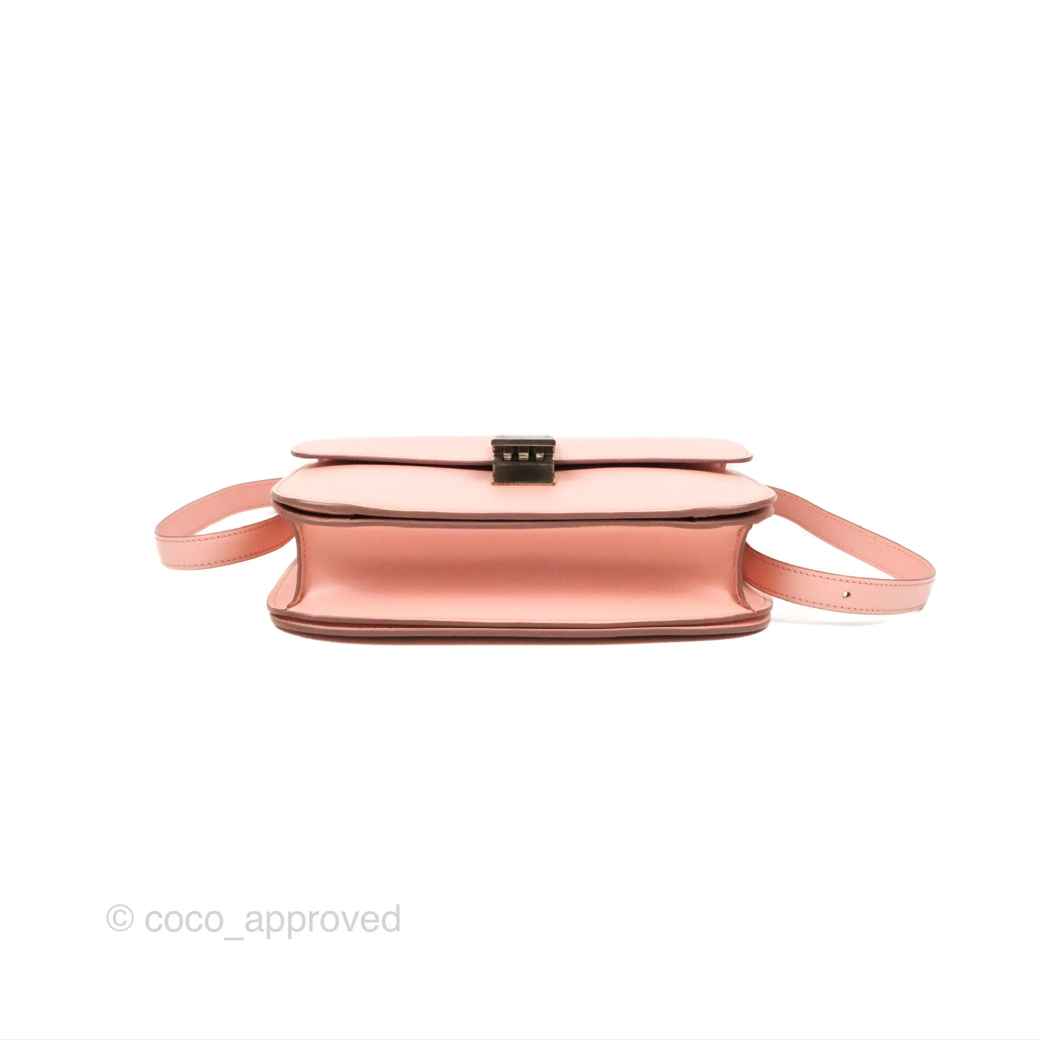 Celine Medium Classic Box Flap Light Pink Box Calfskin Silver Hardware