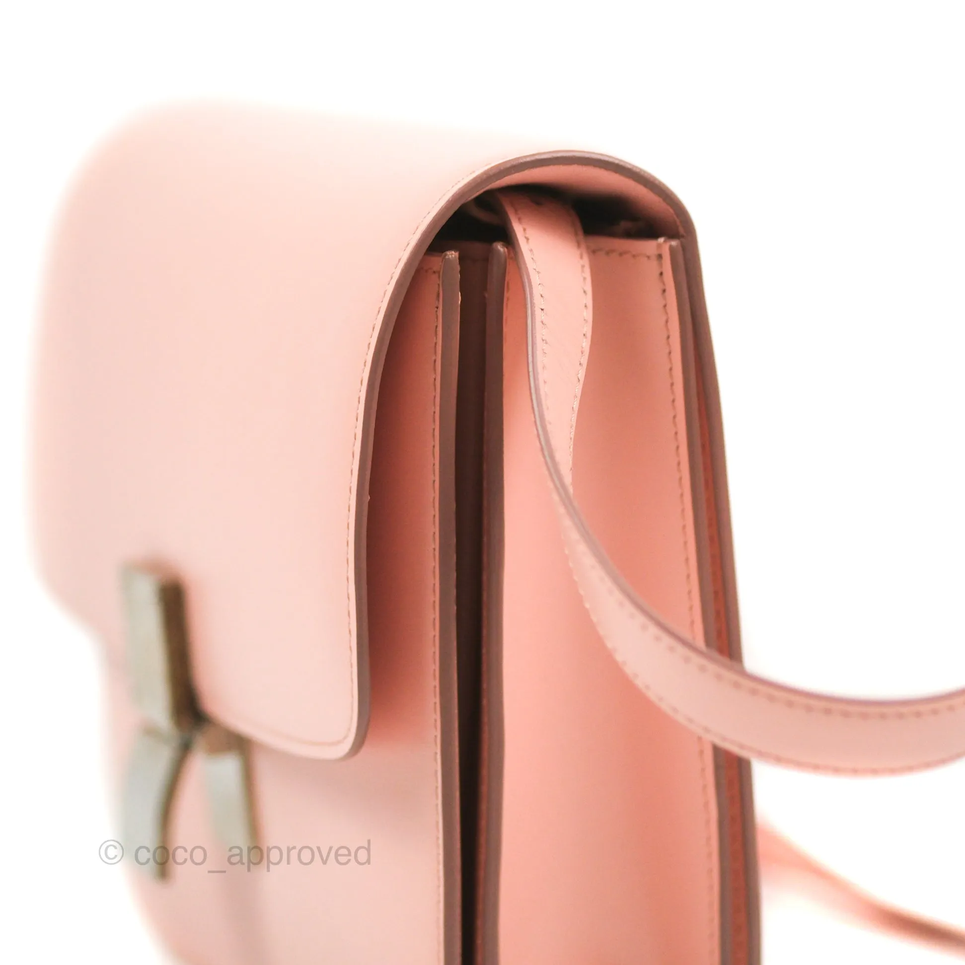 Celine Medium Classic Box Flap Light Pink Box Calfskin Silver Hardware