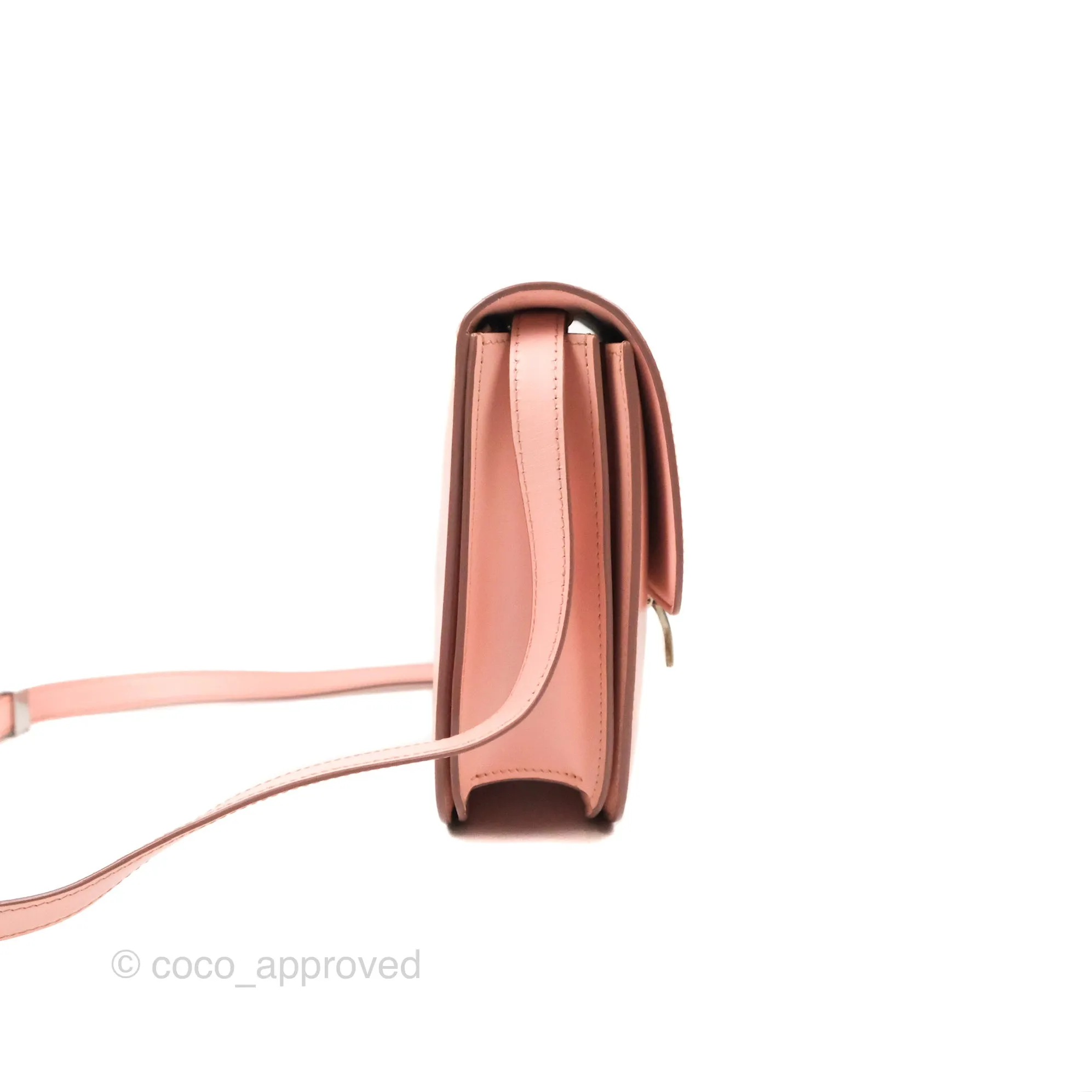 Celine Medium Classic Box Flap Light Pink Box Calfskin Silver Hardware