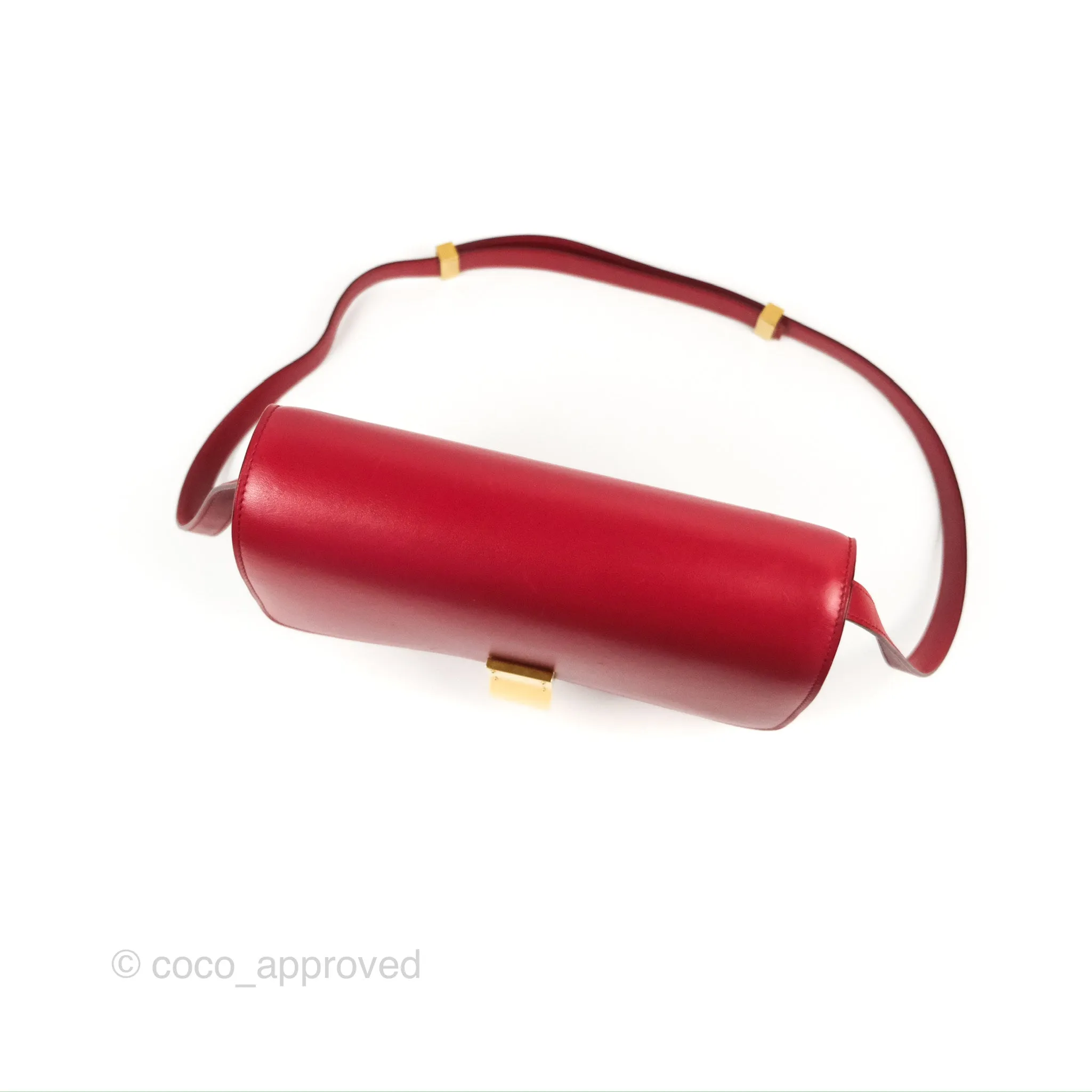 Celine Medium Classic Box Flap Red Calfskin
