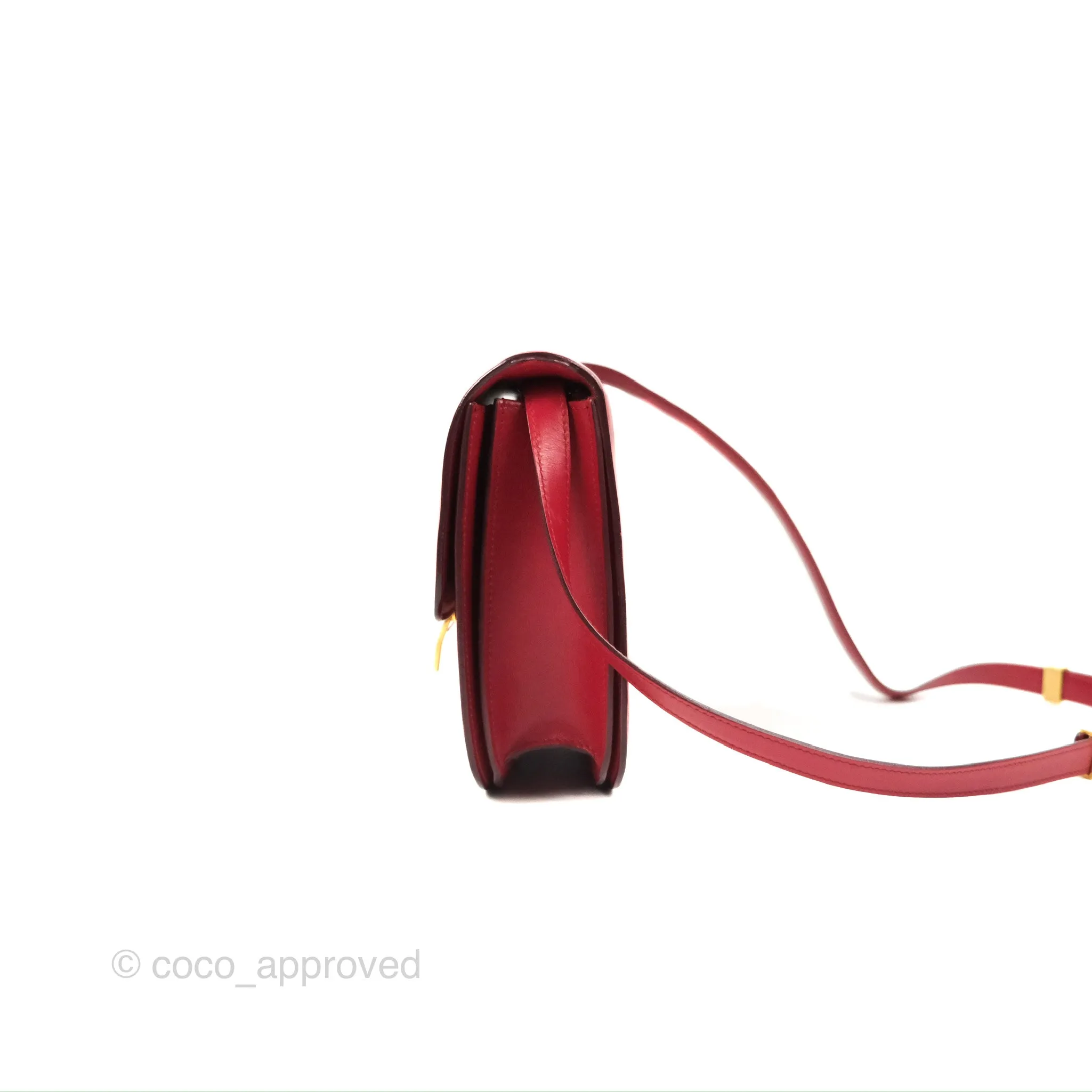 Celine Medium Classic Box Flap Red Calfskin