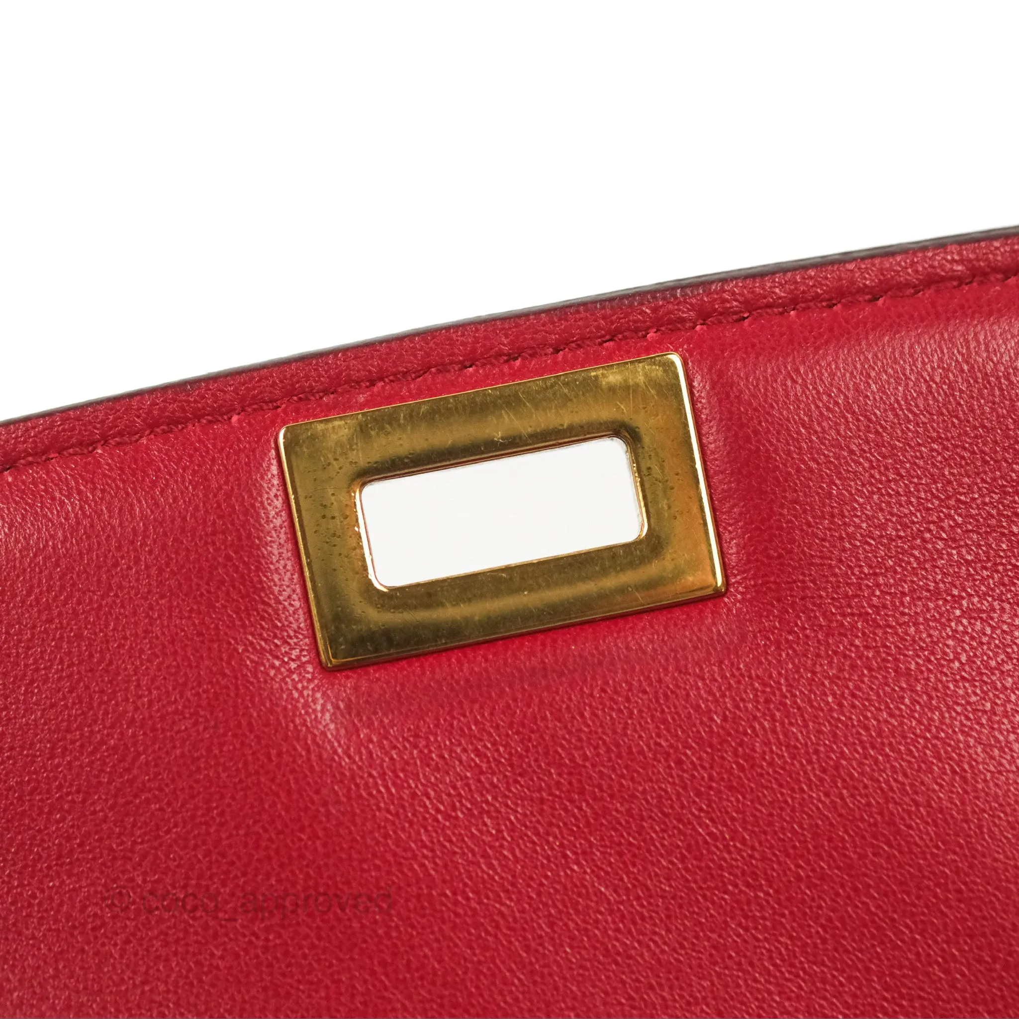 Celine Medium Classic Box Flap Red Calfskin