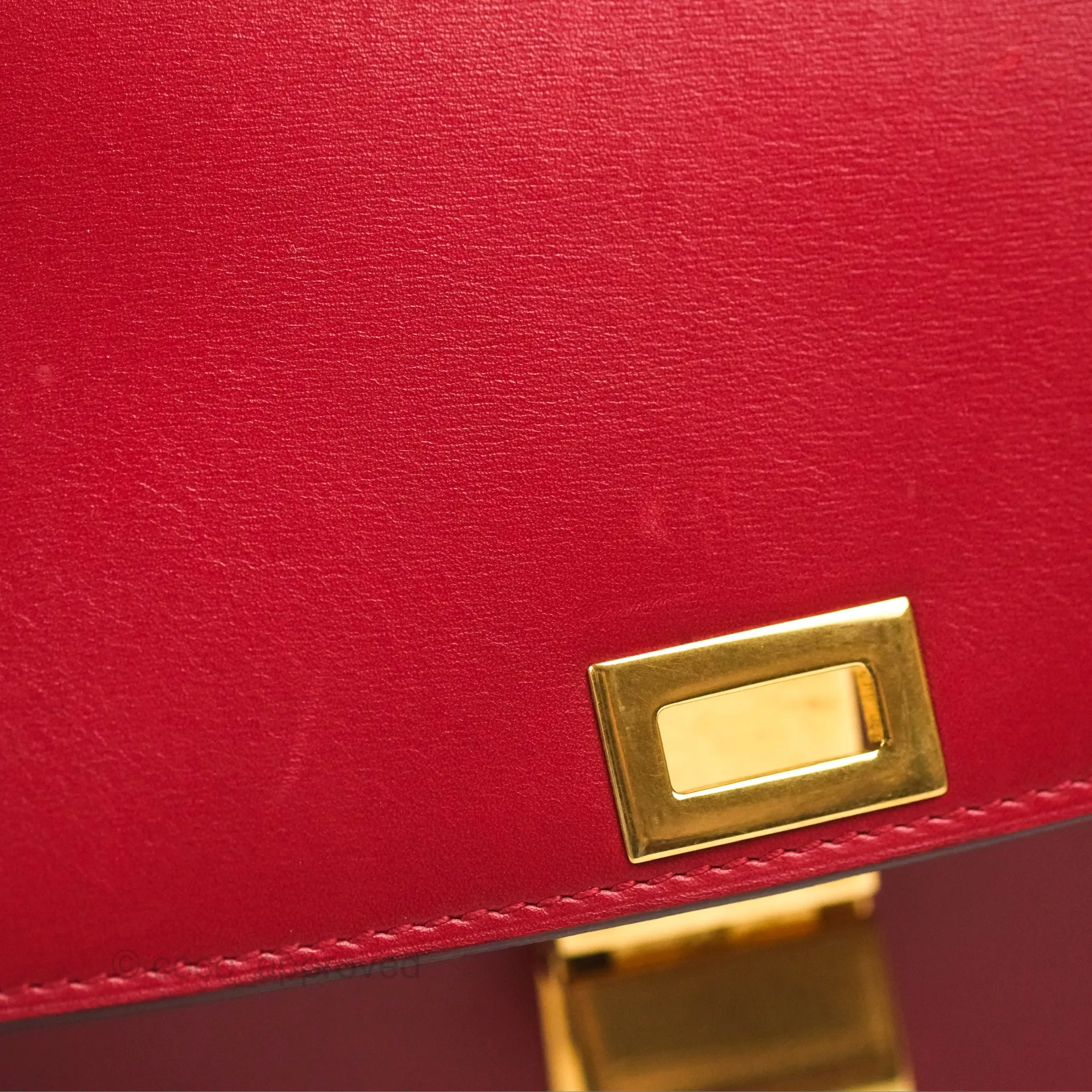 Celine Medium Classic Box Flap Red Calfskin
