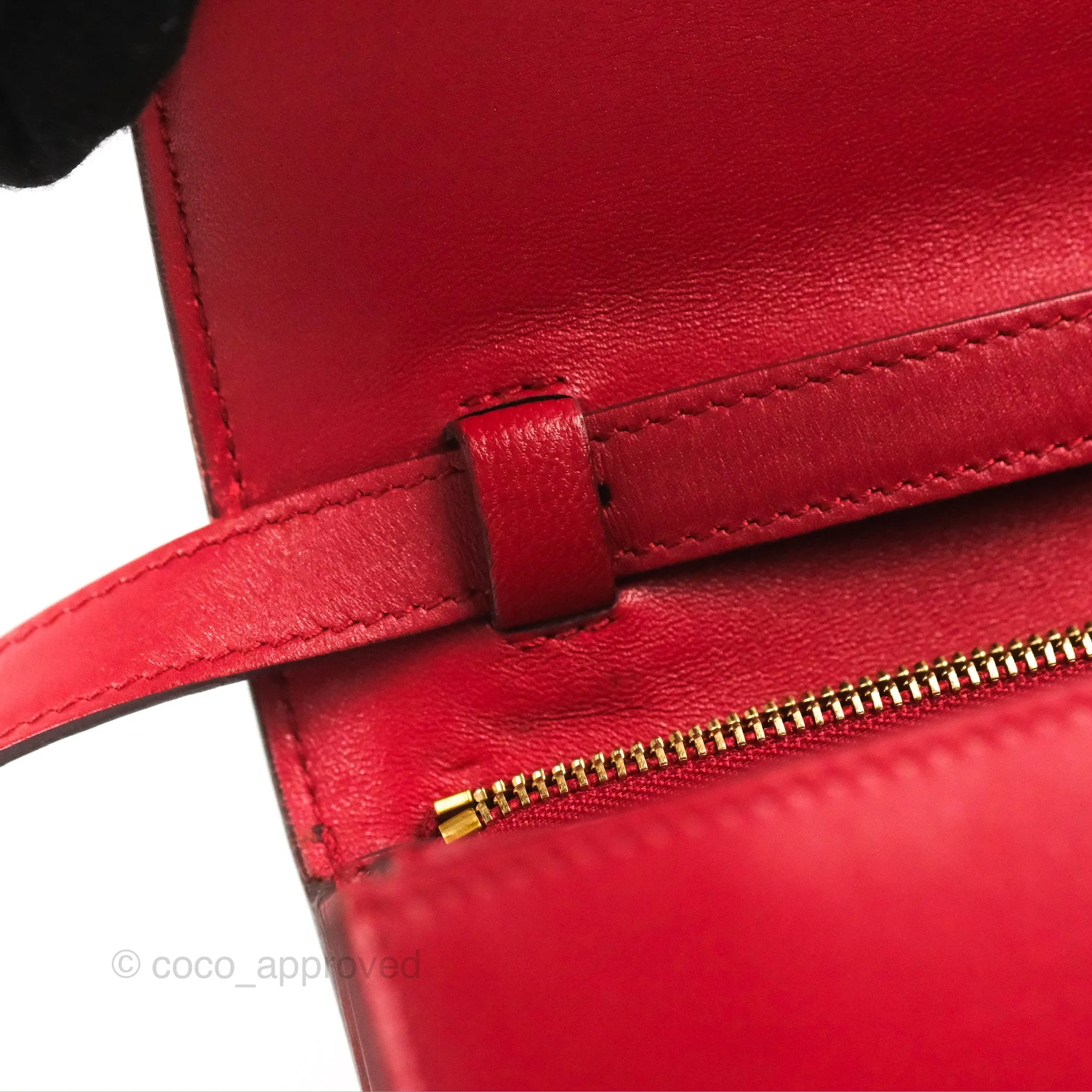 Celine Medium Classic Box Flap Red Calfskin