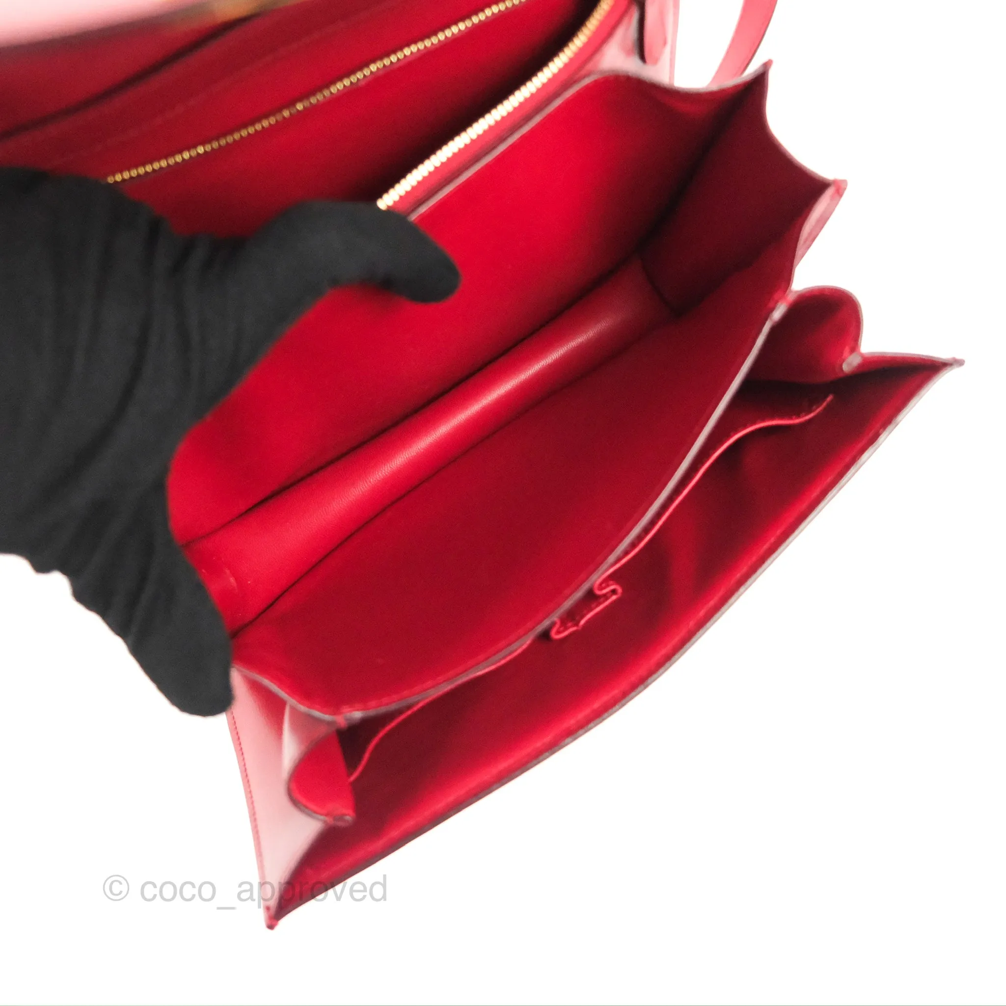 Celine Medium Classic Box Flap Red Calfskin